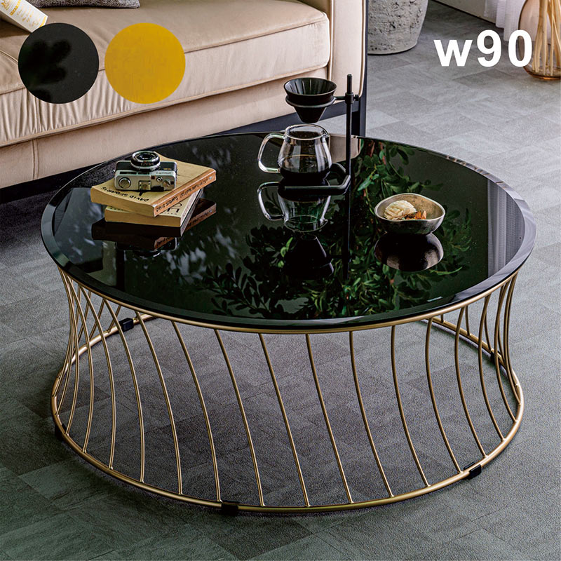 楽天市場】ガラステーブル 丸 90センチ 丸テーブル リビングテーブル