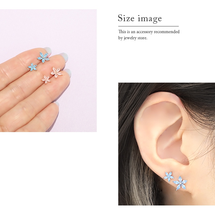 楽天市場】軟骨ピアス ジュエル フラワー 花 ピンク ブルー