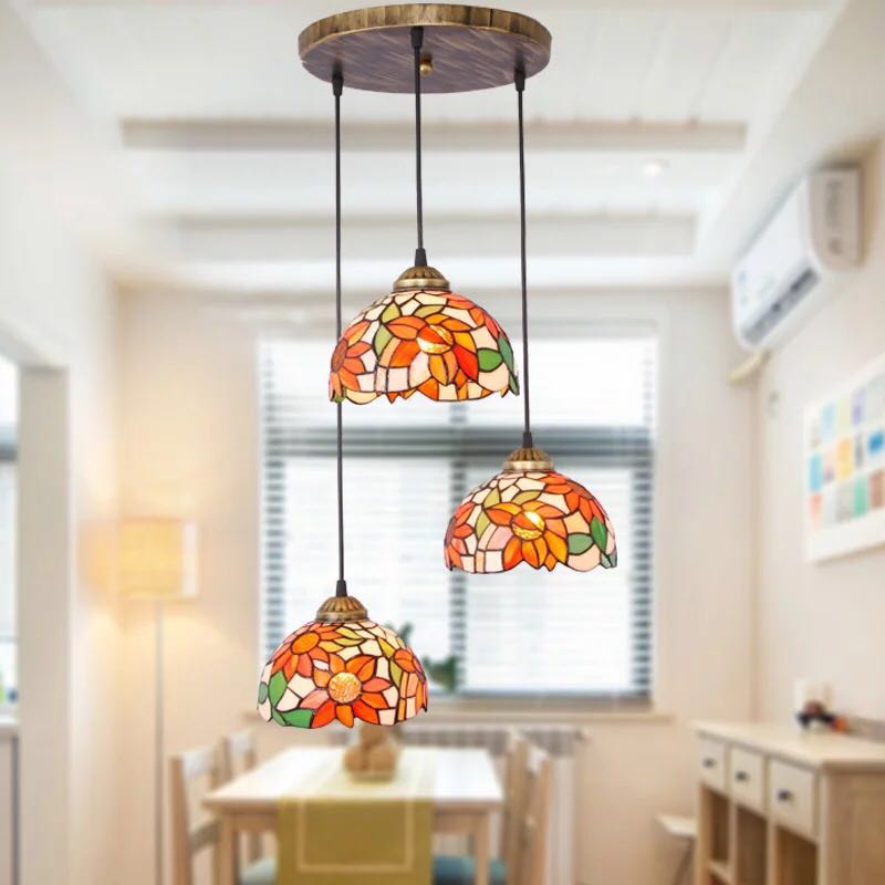 楽天市場】A017676ステンドグラス ペンダントライト ．豪華天井照明
