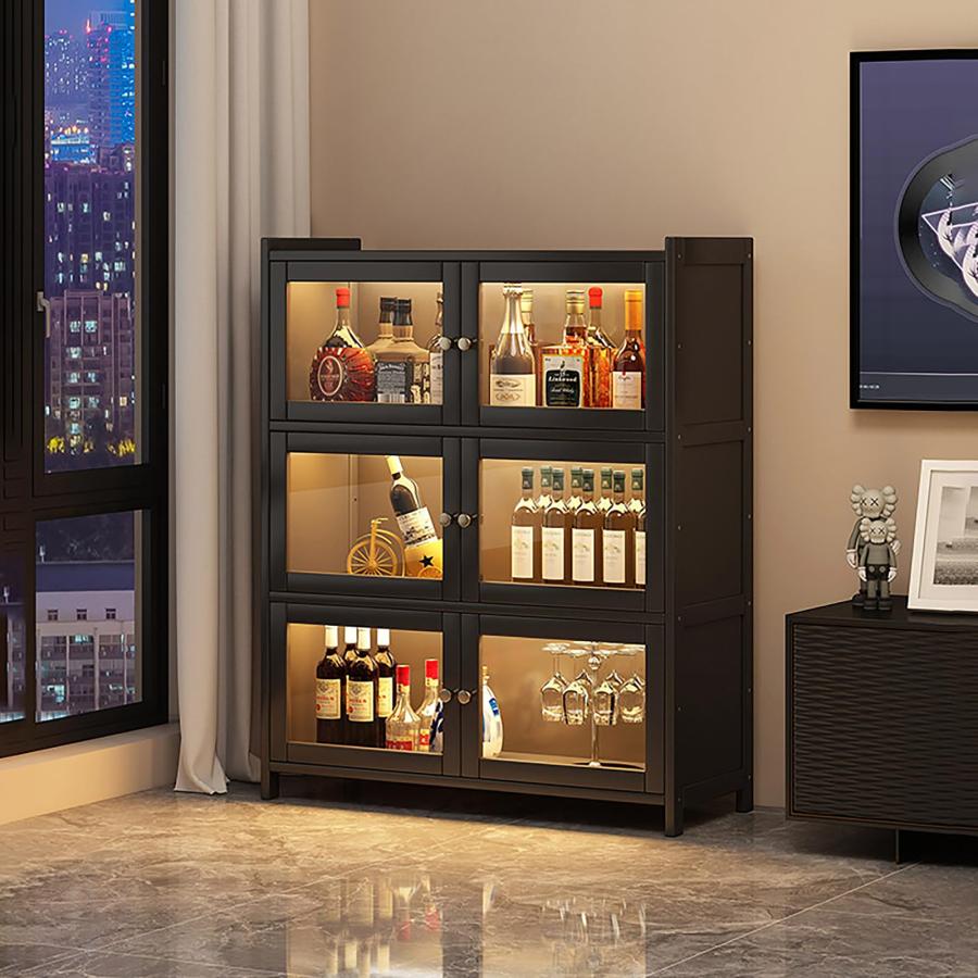 楽天市場】ウイスキー ワインバーキャビネット お酒収納ラック 自立式