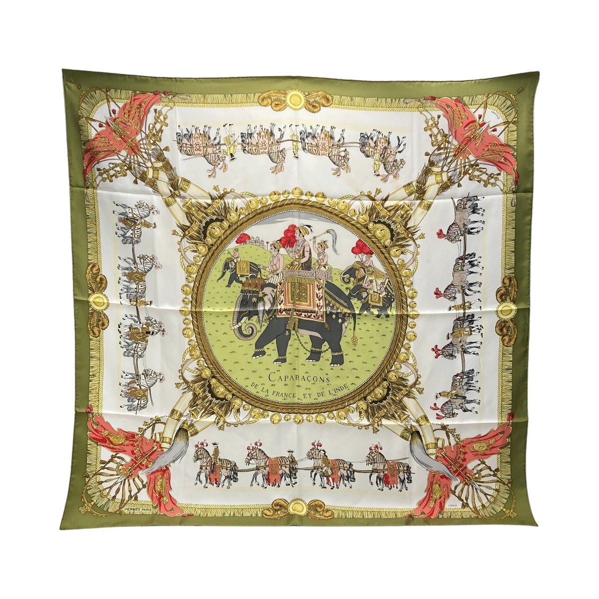 楽天市場】【中古】HERMES エルメス カレ90 CAPARACONS シルクスカーフ