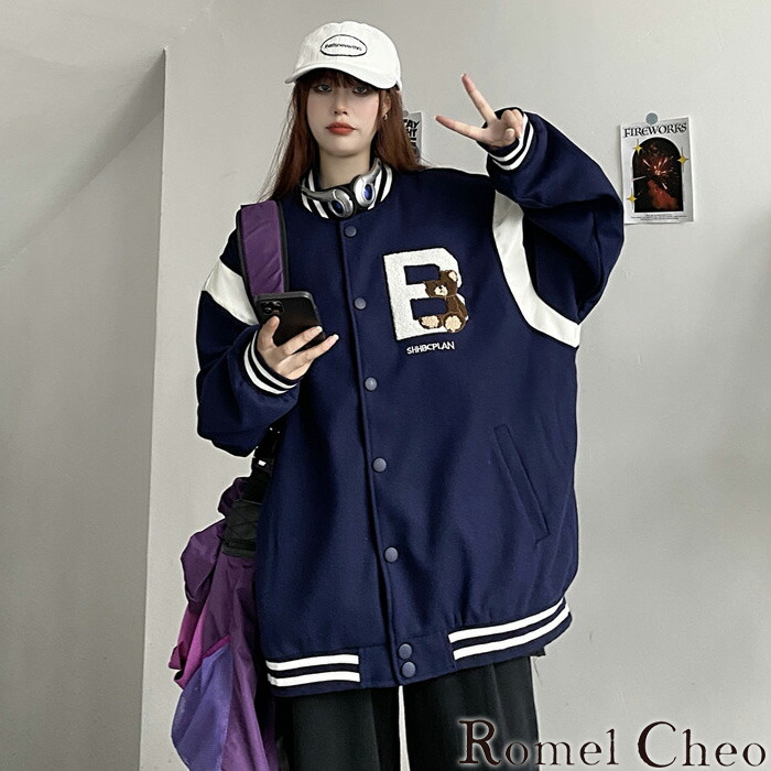 楽天市場】RomelCheo ビッグトレーナージャケット スタジャン
