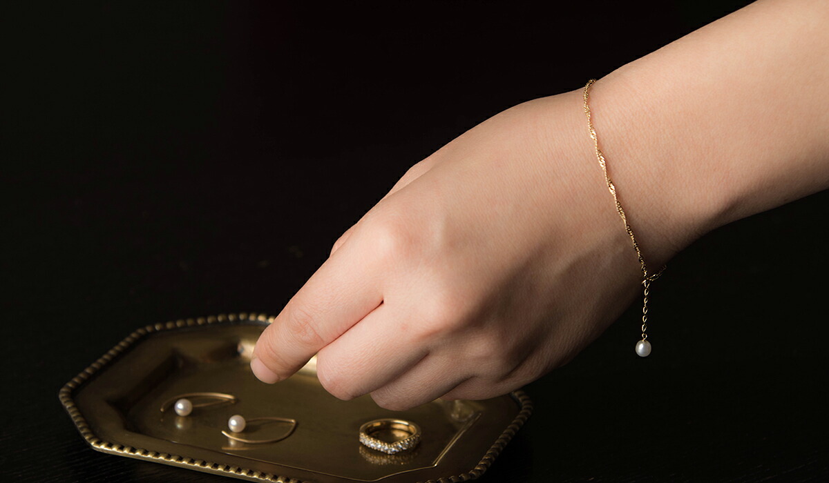 楽天市場】ブレスレット 18金 K18 18k ゴールド パール 真珠 淡水