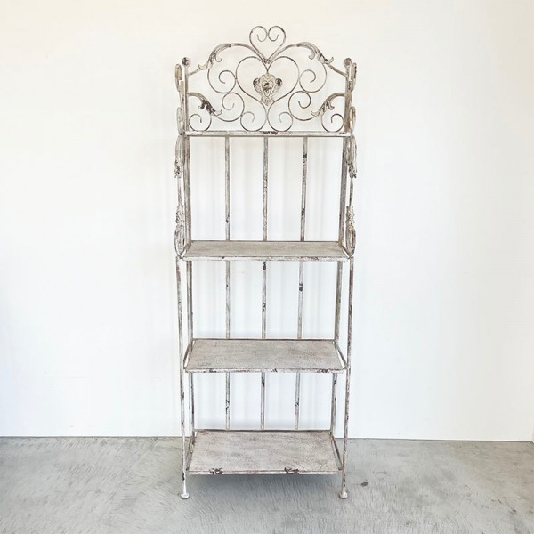 楽天市場】アイアン 4段シェルフ アイアンラック ホワイト ブランシェ