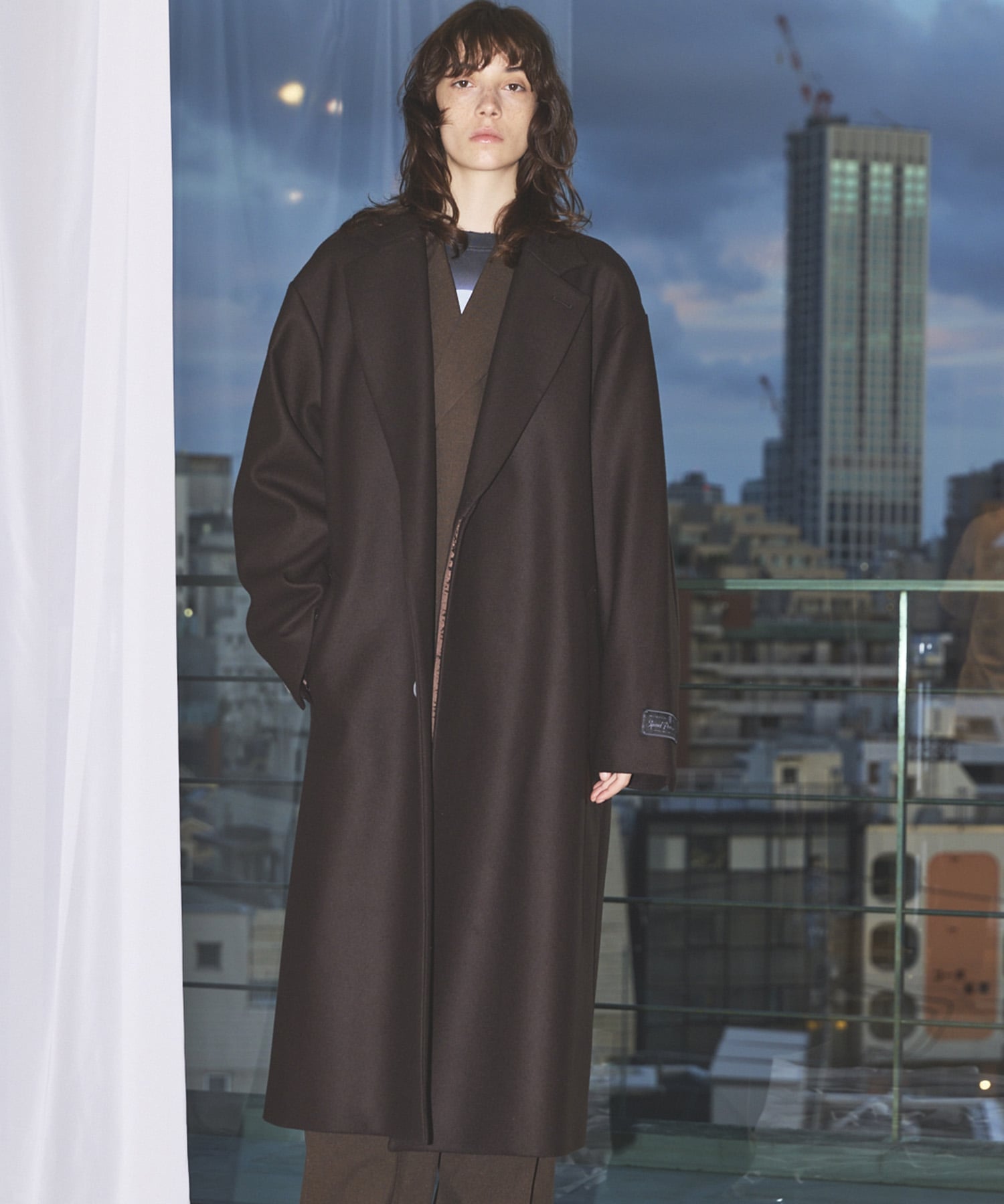 MAISON SPECIAL｜Super140s Prime-Over Melton Chesterfield Coat