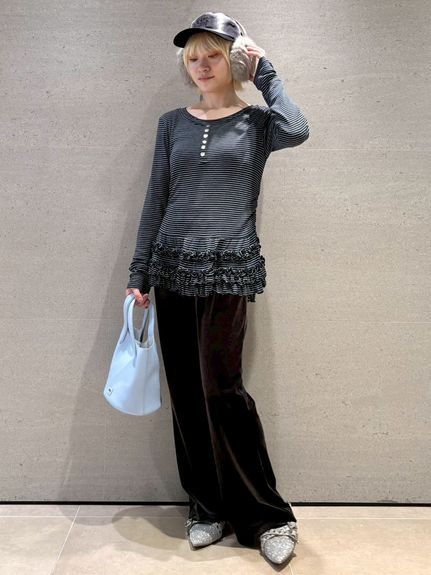 FURFUR｜裾フリルジャージートップス | Rakuten Fashion(楽天