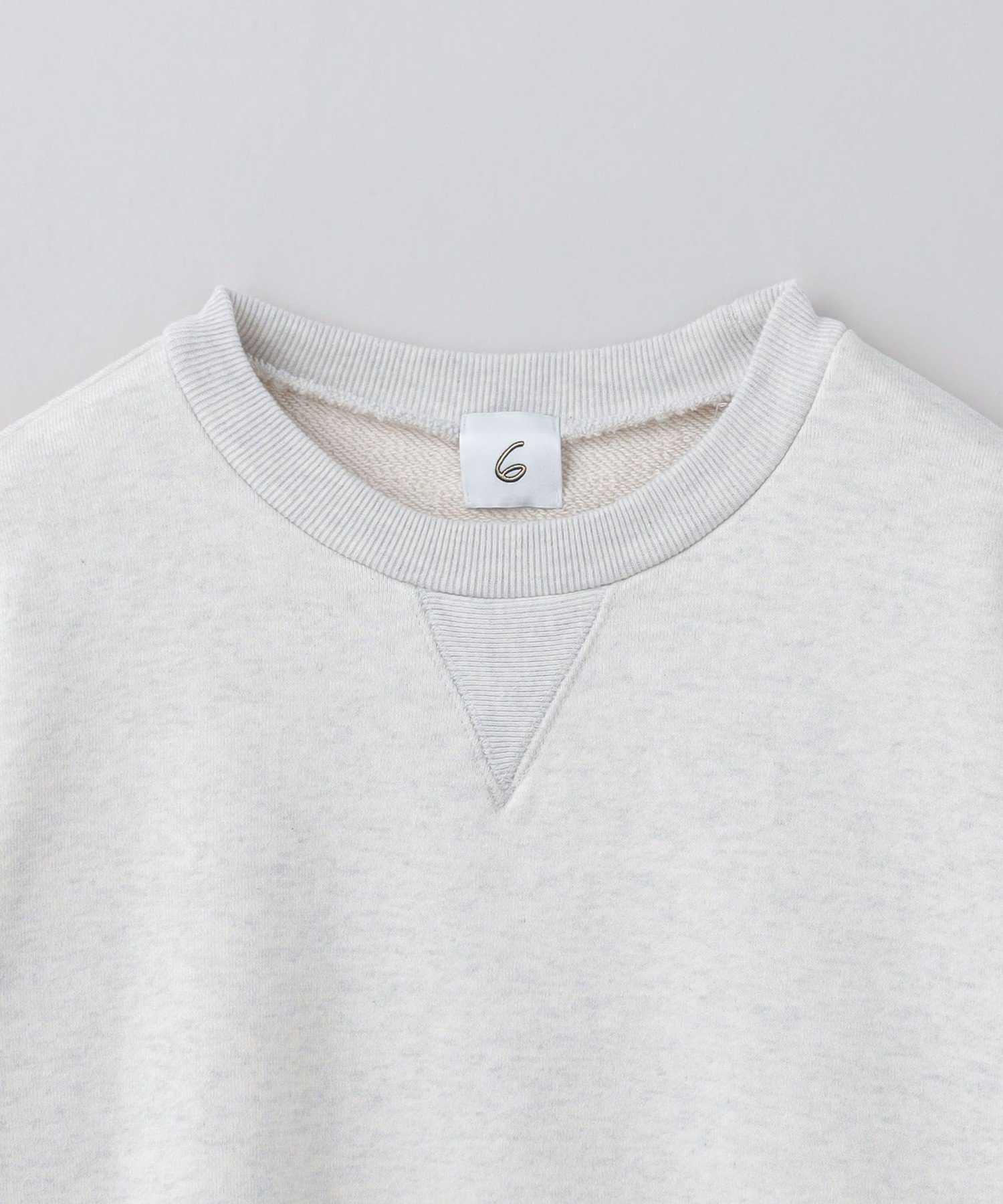 6（roku） カラーステッチクルーネックプルオーバー 6（ロク）の「＜6(ROKU)＞コットンウラケ カラーステッチ クルーネック