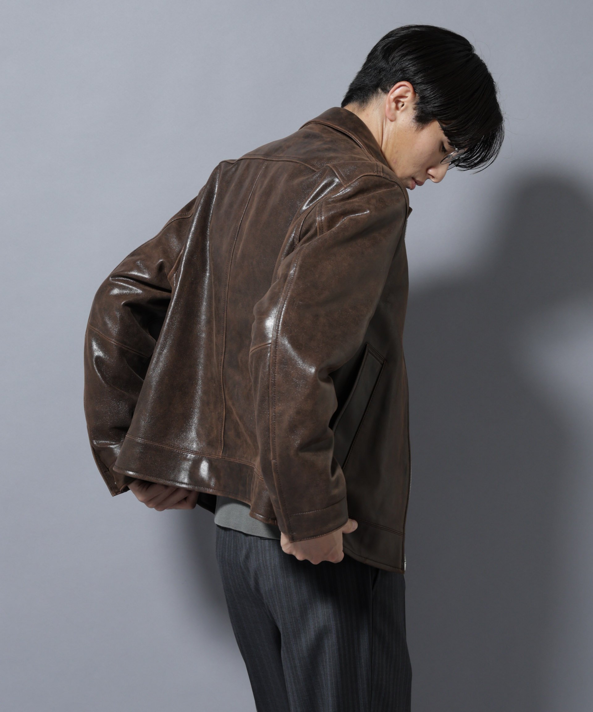 NANO universe｜ラムナッパレザーライダースジャケット | Rakuten