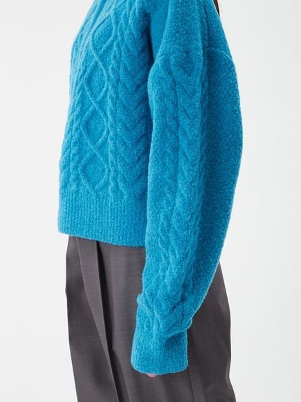 Mila Owen｜アランブークレーハーフジップニットプルオーバー