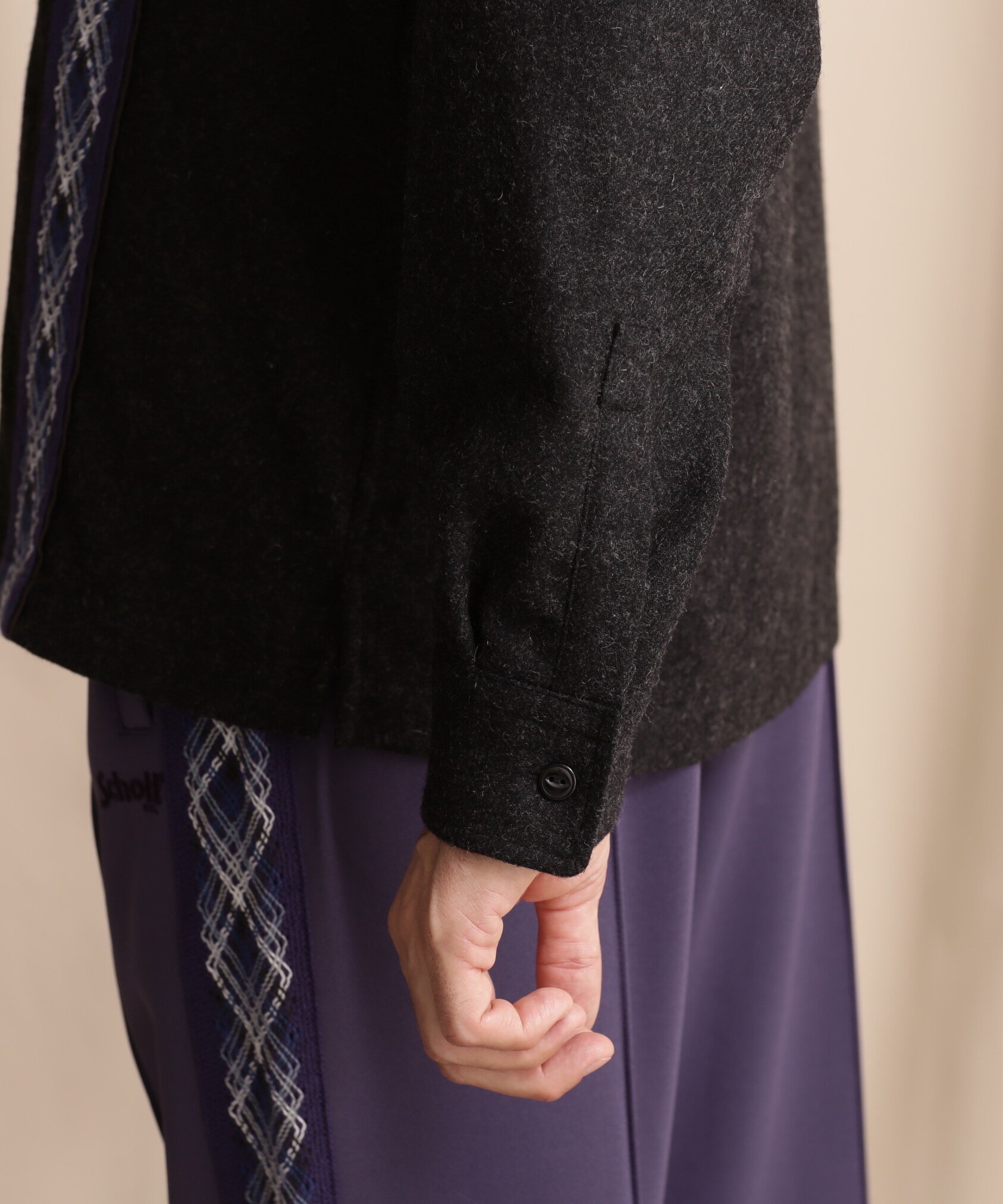 Schott｜LINE 2TONE L/S WOOL SHIRT/ライン2トーン ウールシャツ