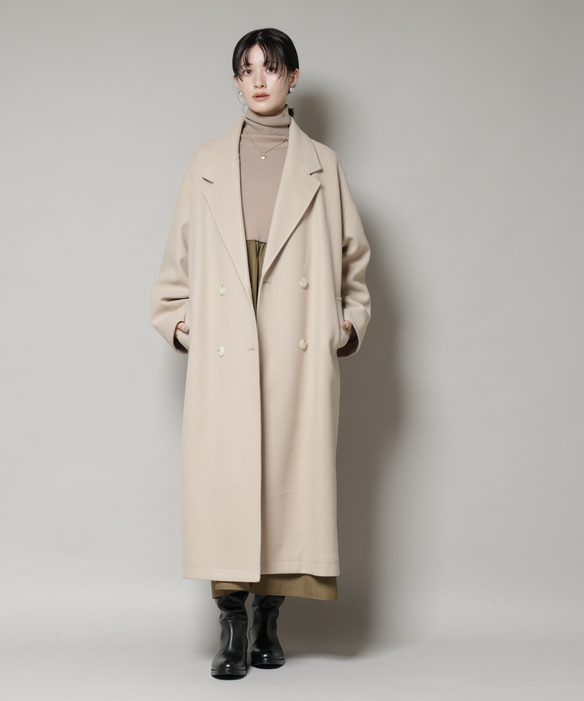 NANO universe｜メルトンジャージーチェスターロングコート | Rakuten