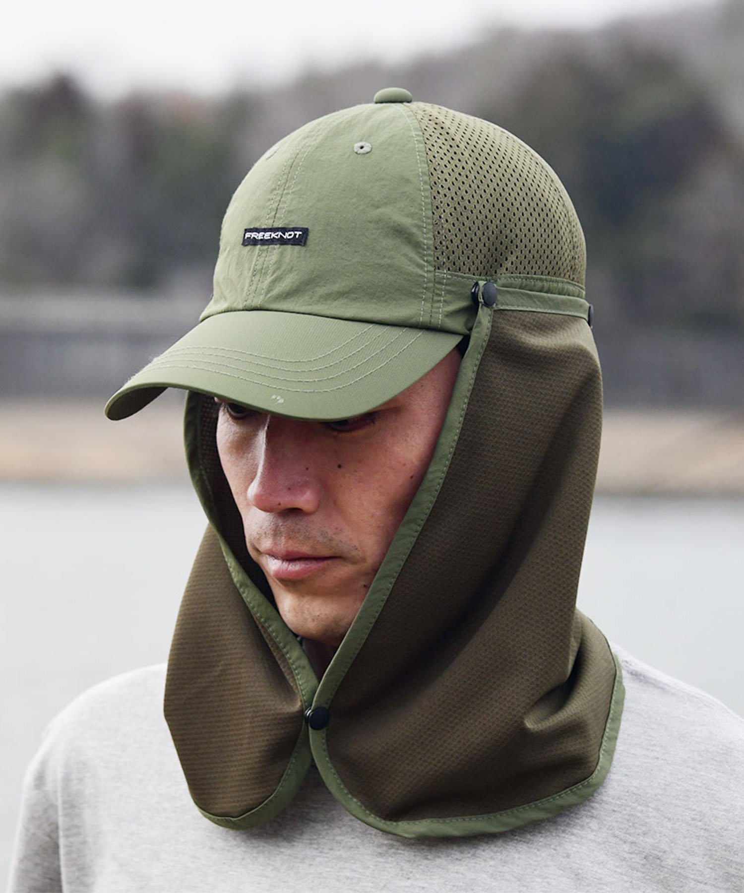 AIGLE｜UVカット 撥水 サンシールドサファリキャップ 2WAY ジェット