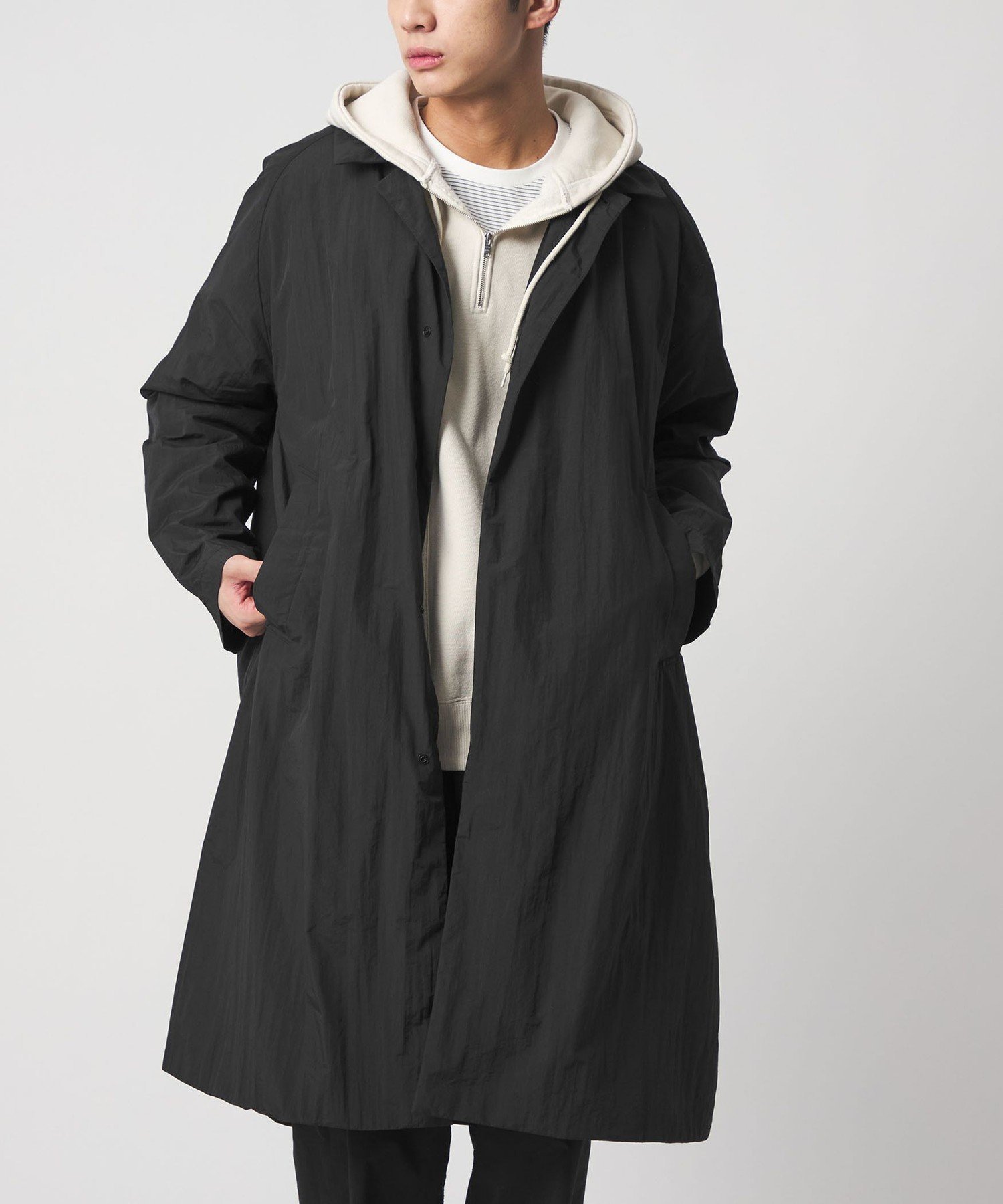 TEATORA デバイスコート　パッカブル　ステンカラー ブラック　3 TEATORA Device Coat Packable。｜doo-bop 塚本邦雄(Tsukamoto Kunio