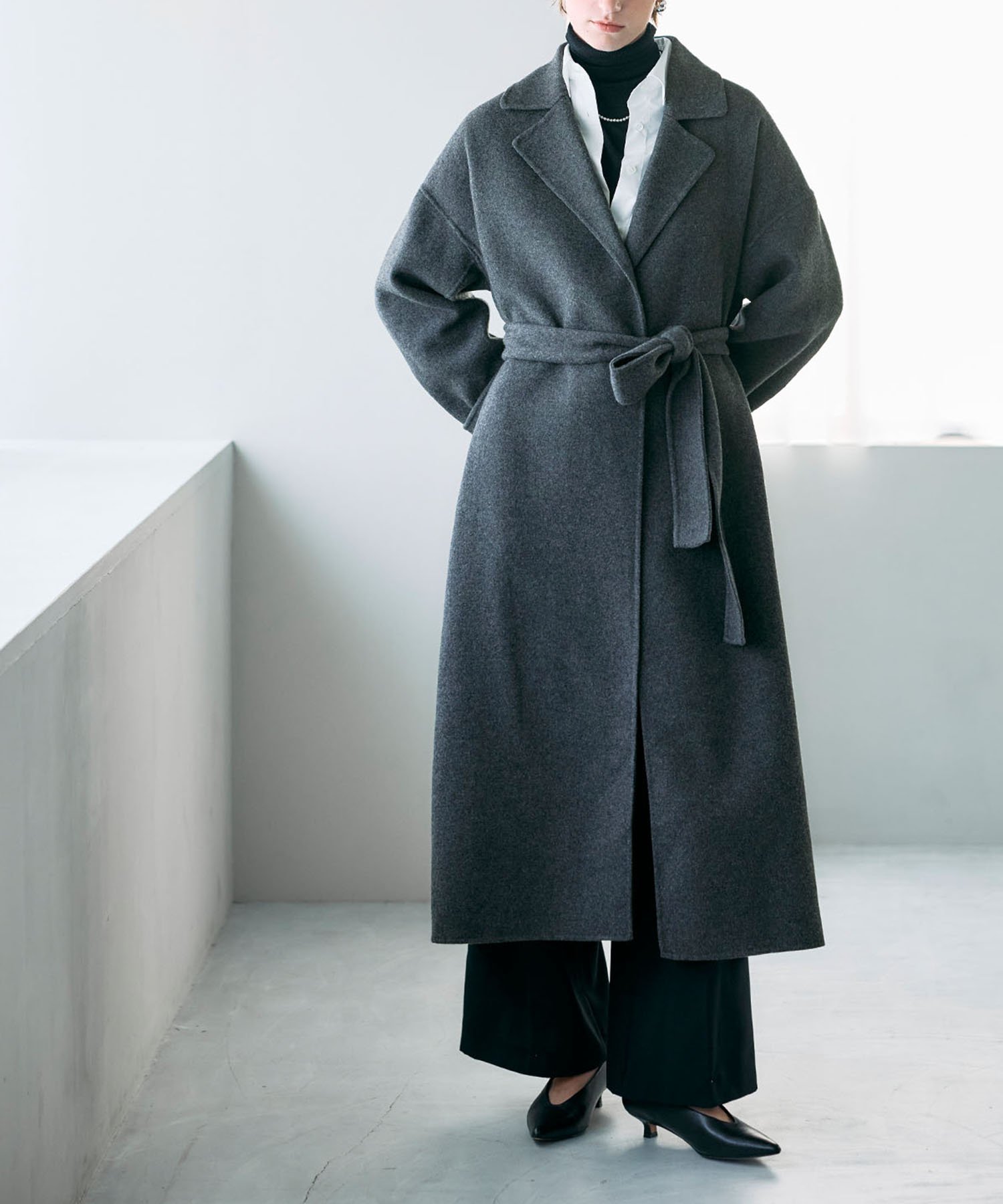 N.O.R.C ノーク ウールメルトンリバーコート ダブルフェイス