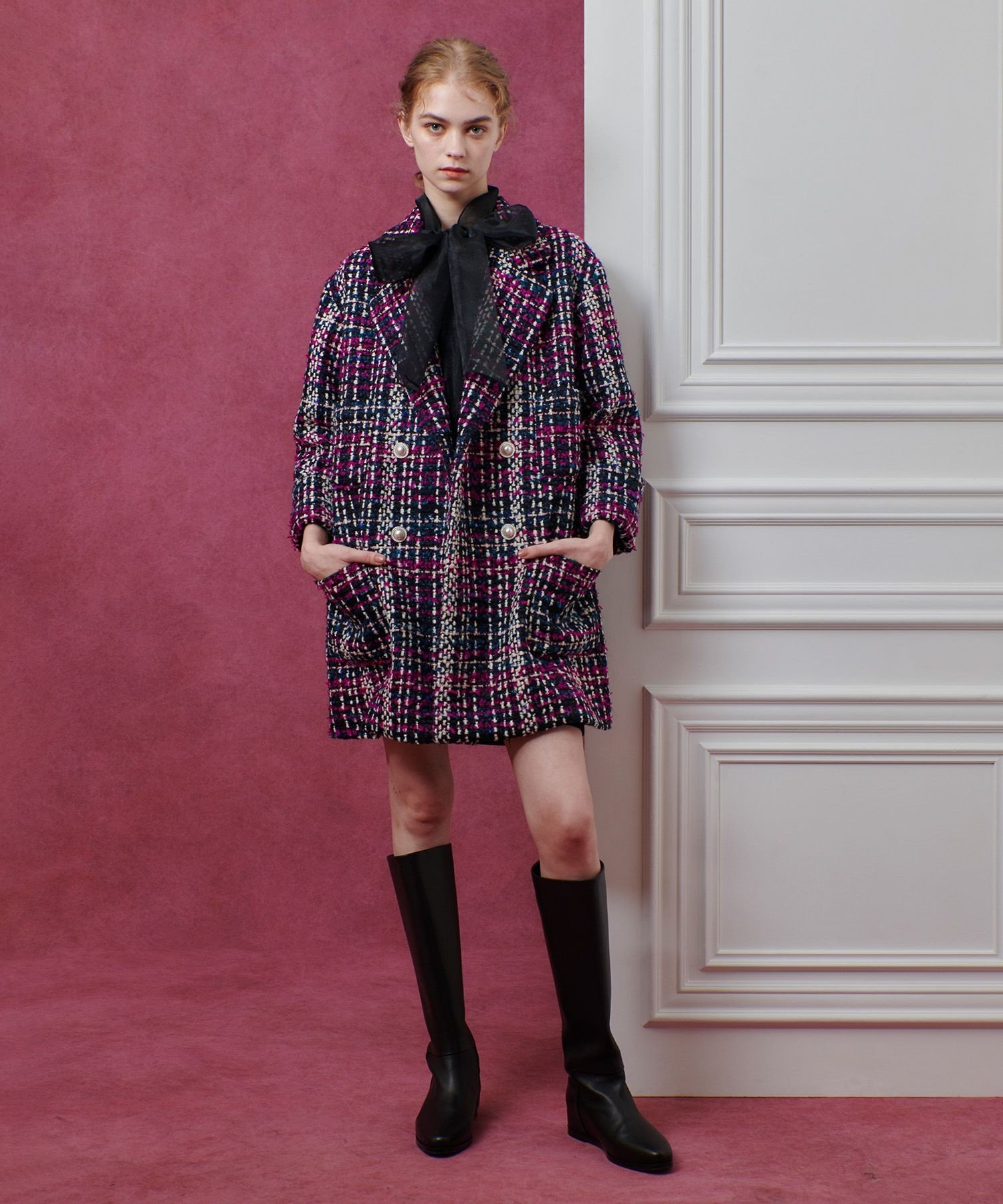 allureville｜【LOULOU WILLOUGHBY】CLARENSONツイードコート