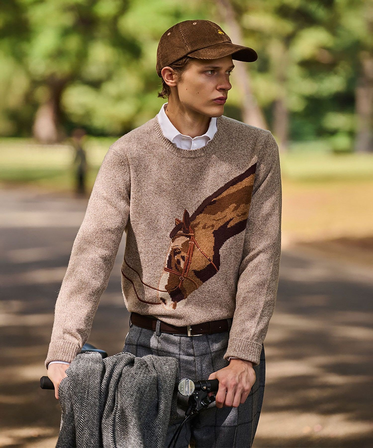 Brooks Brothers｜メリノウール ホースインターシャ クルーネック