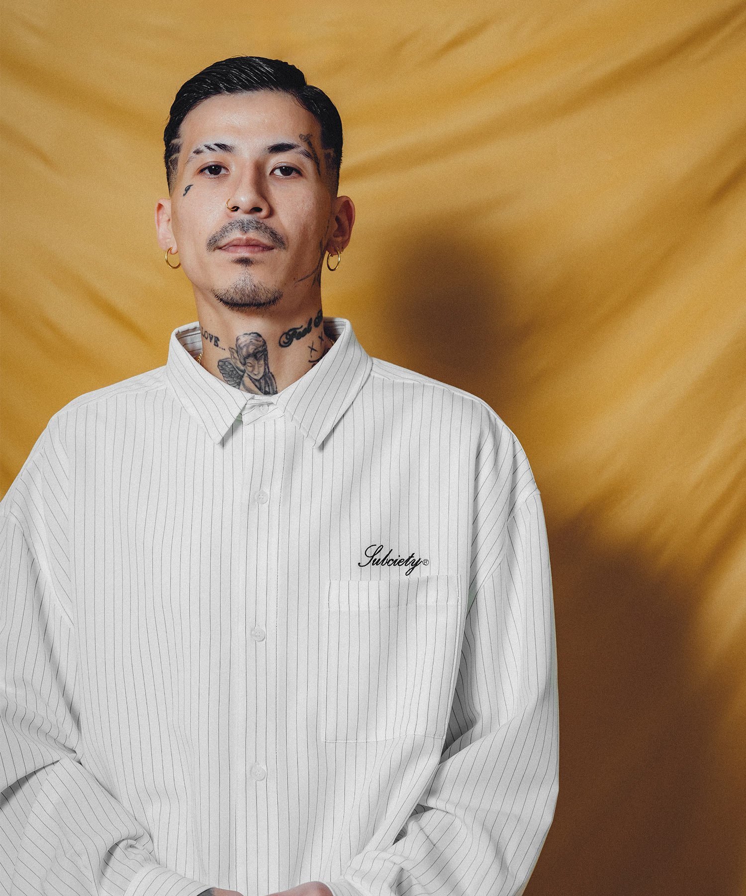 Subciety｜WOOL-LIKE LOOSE STRIPE SHIRT | Rakuten Fashion(楽天