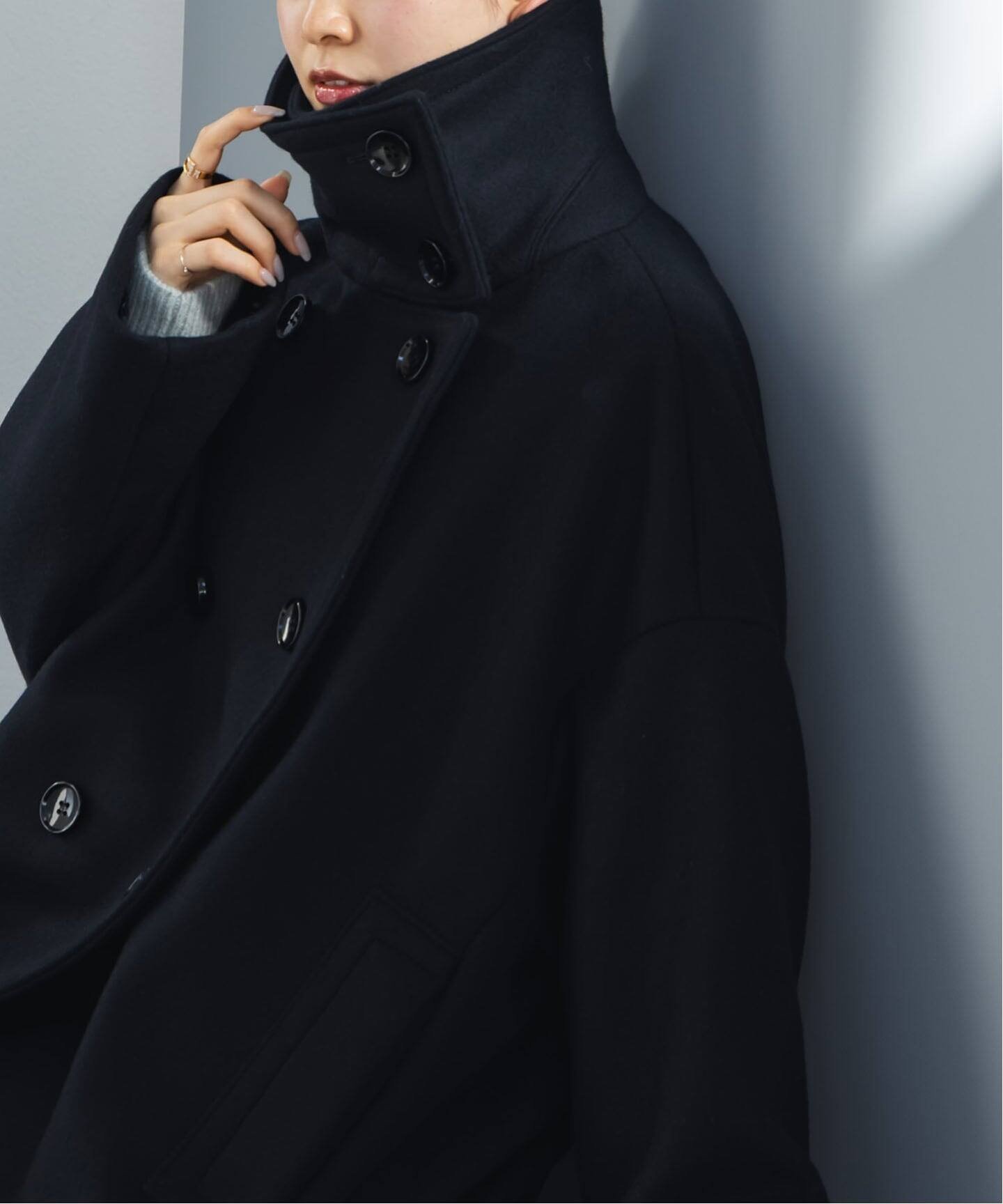 NOBLE｜《追加》スタンドカラーオーバーコート | Rakuten Fashion(楽天