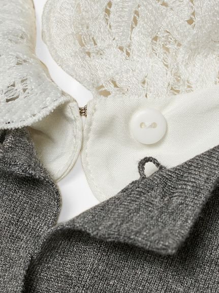 CELFORD｜【WEB限定】デタッチャブルレースカラーカーディガン