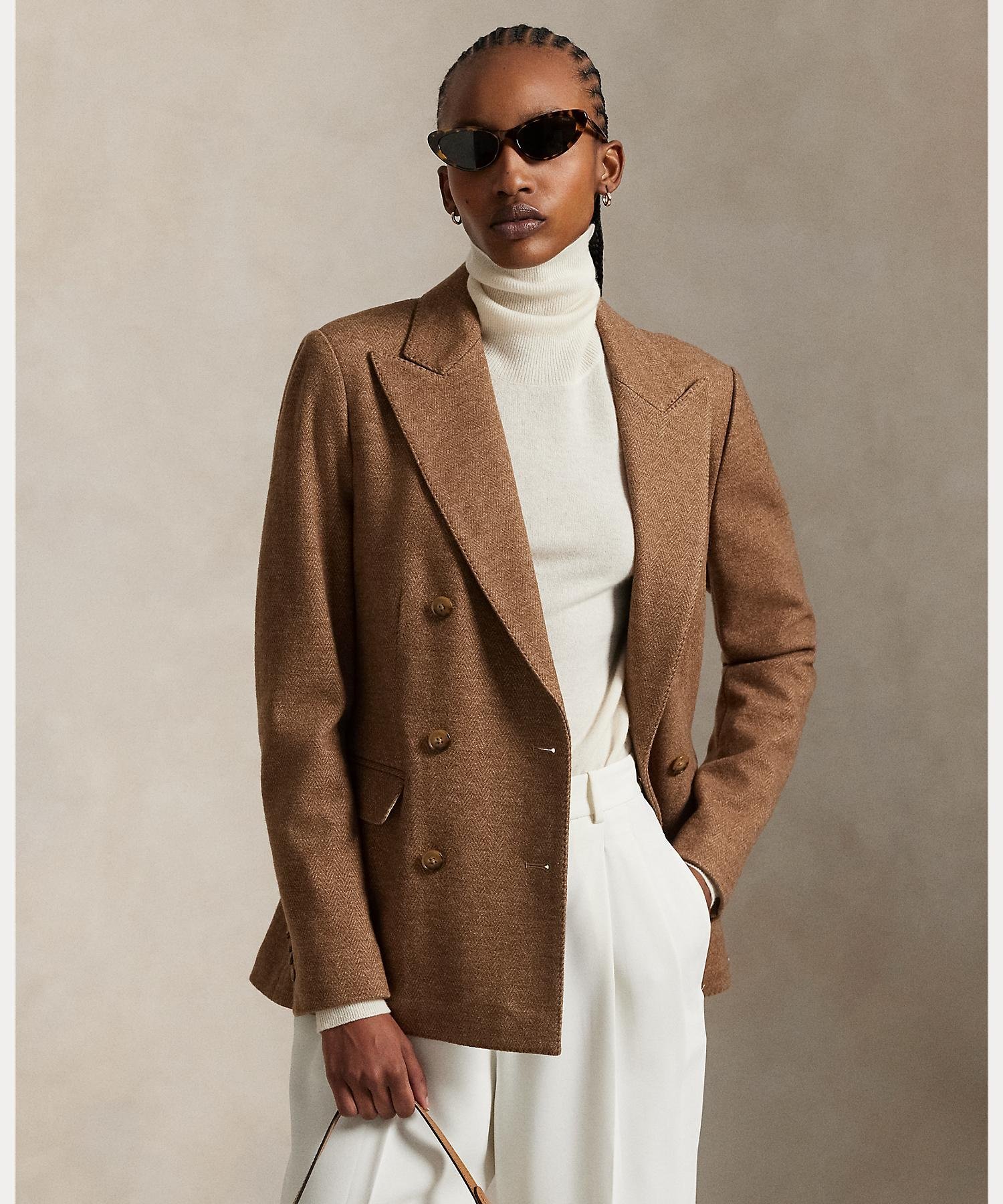 RALPH LAUREN｜ダブルブレステッド ヘリンボーン コート | Rakuten