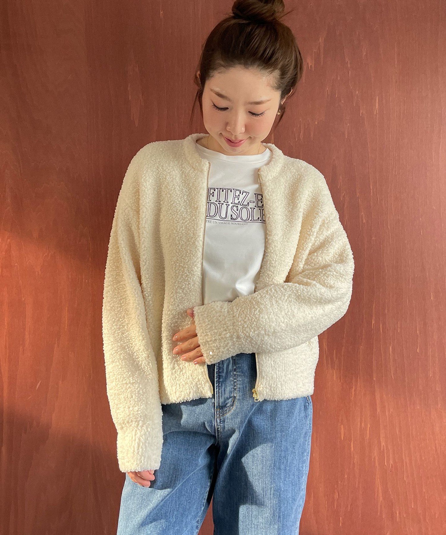 UNFILO｜プードルニット ZIPカーディガン | Rakuten Fashion(楽天