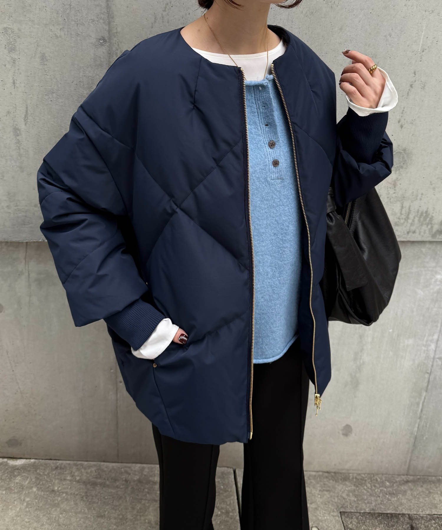 COLLAGE GALLARDAGALANTE｜ノーカラーダウンコート | Rakuten Fashion