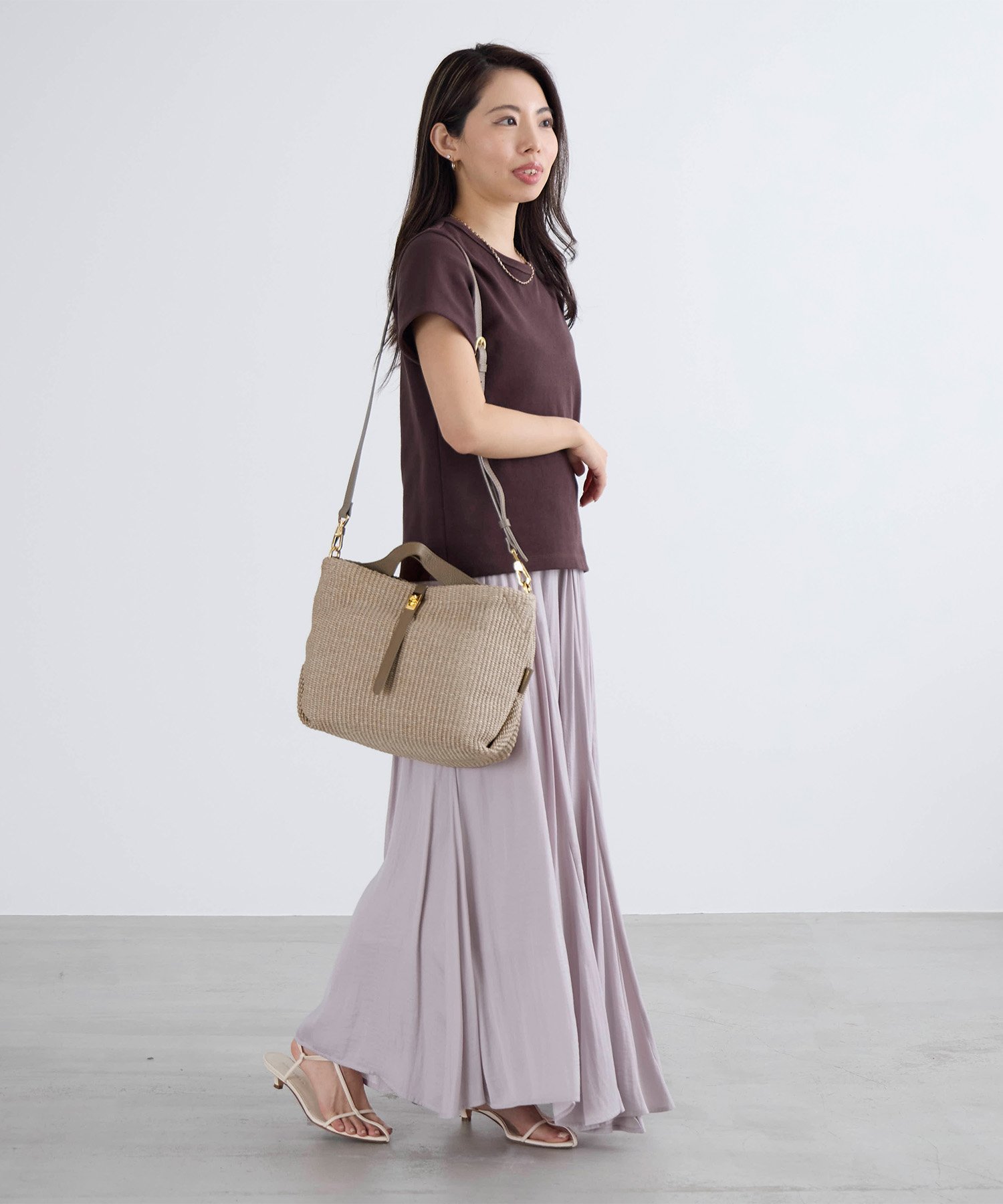 MICA＆DEAL｜【VIOLAd'ORO】ラフィア調2WAYレザー金具付きショルダー