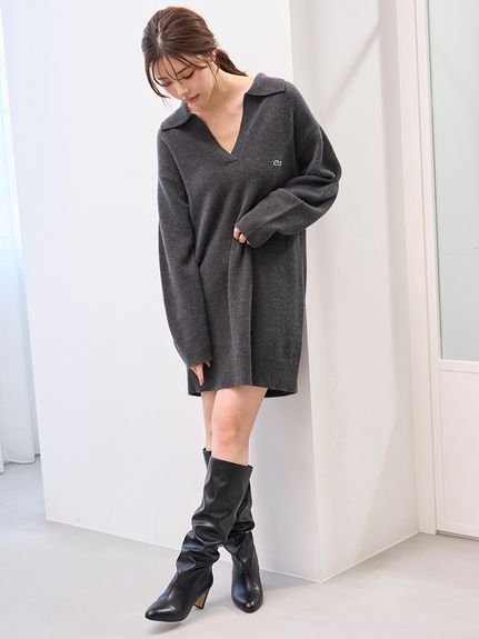 SNIDEL｜LACOSTE/スキッパーニットワンピース | Rakuten Fashion(楽天