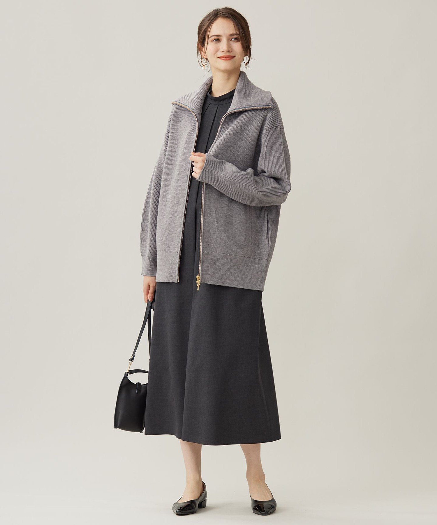 自由区｜【洗える】ジップアップニット アウター | Rakuten Fashion