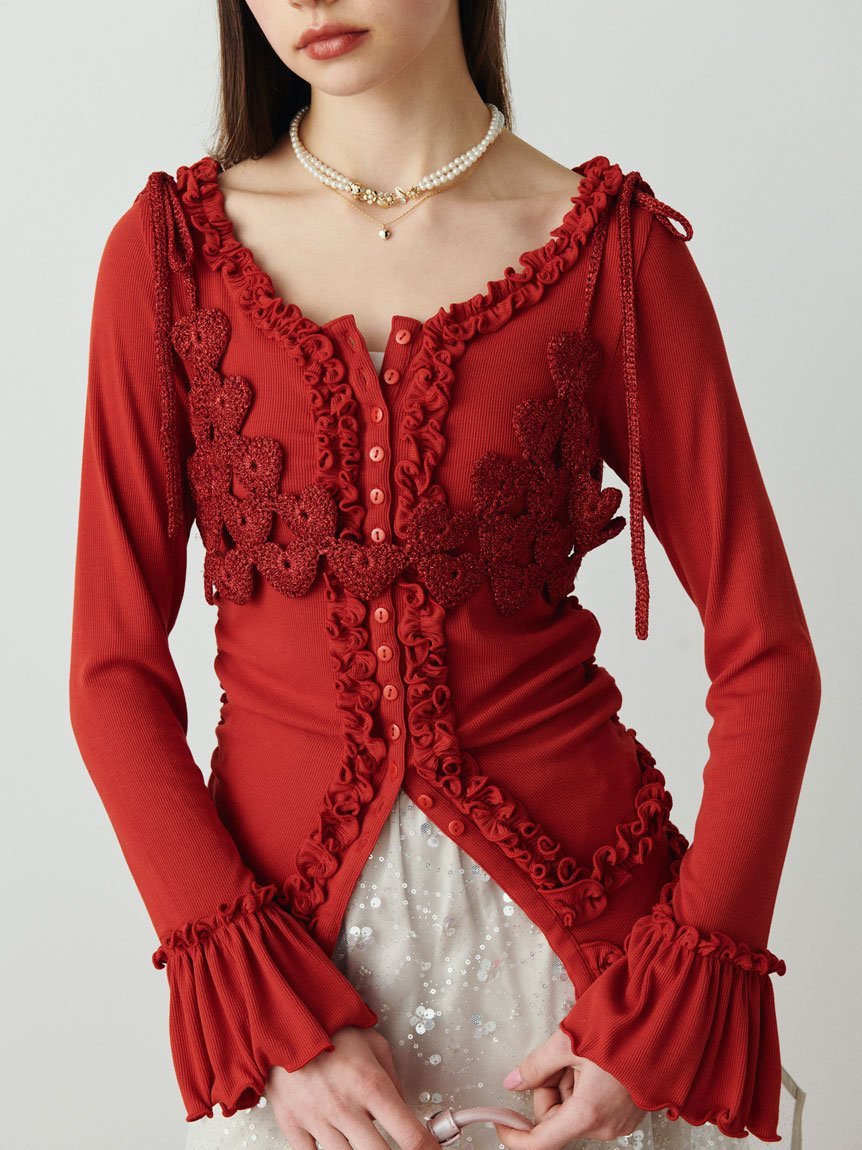 FURFUR｜【WEB限定カラー】フリルカーディガン | Rakuten Fashion(楽天