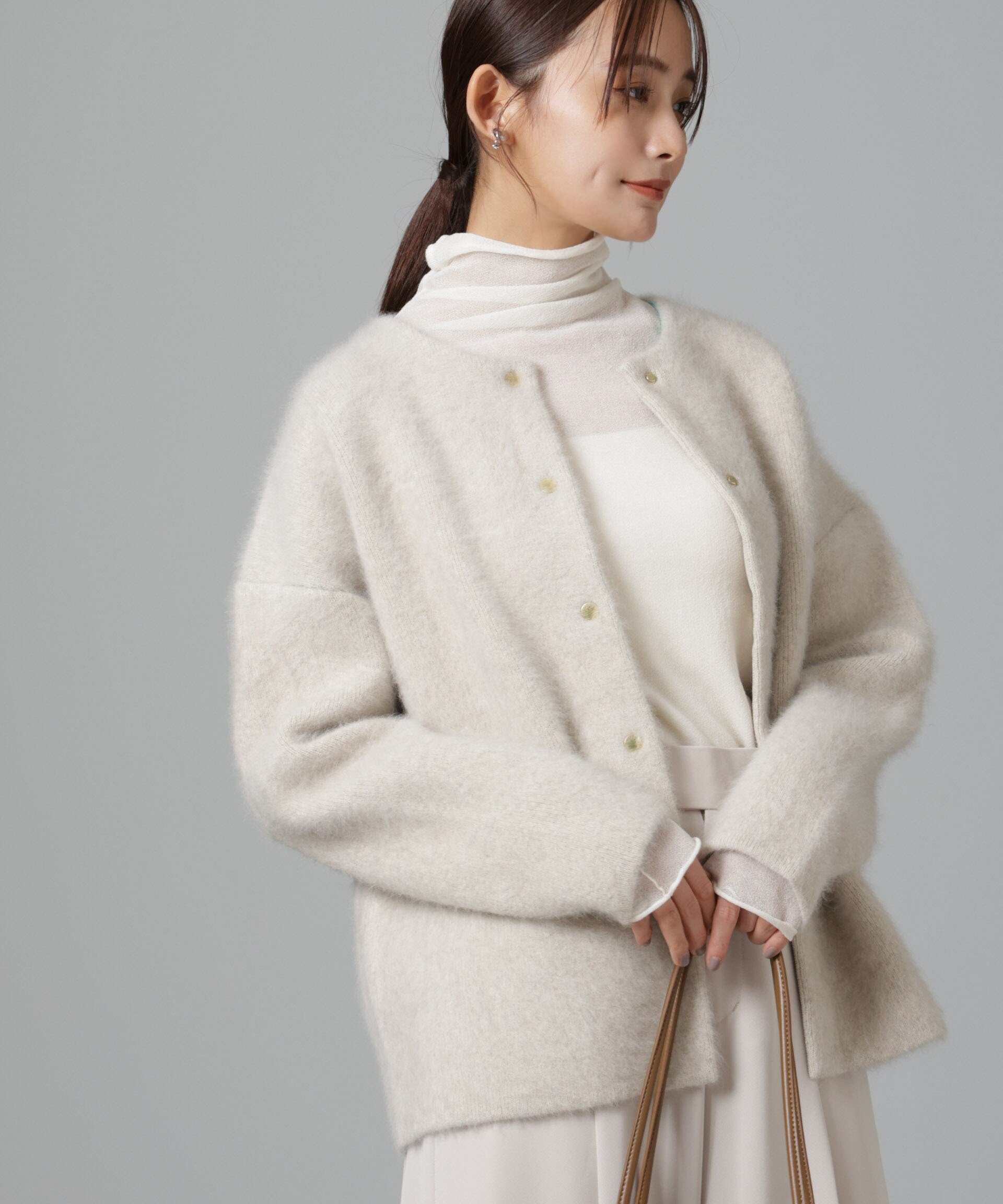 NANO universe｜ウォッシャブルフォックスリバーニットジャケット