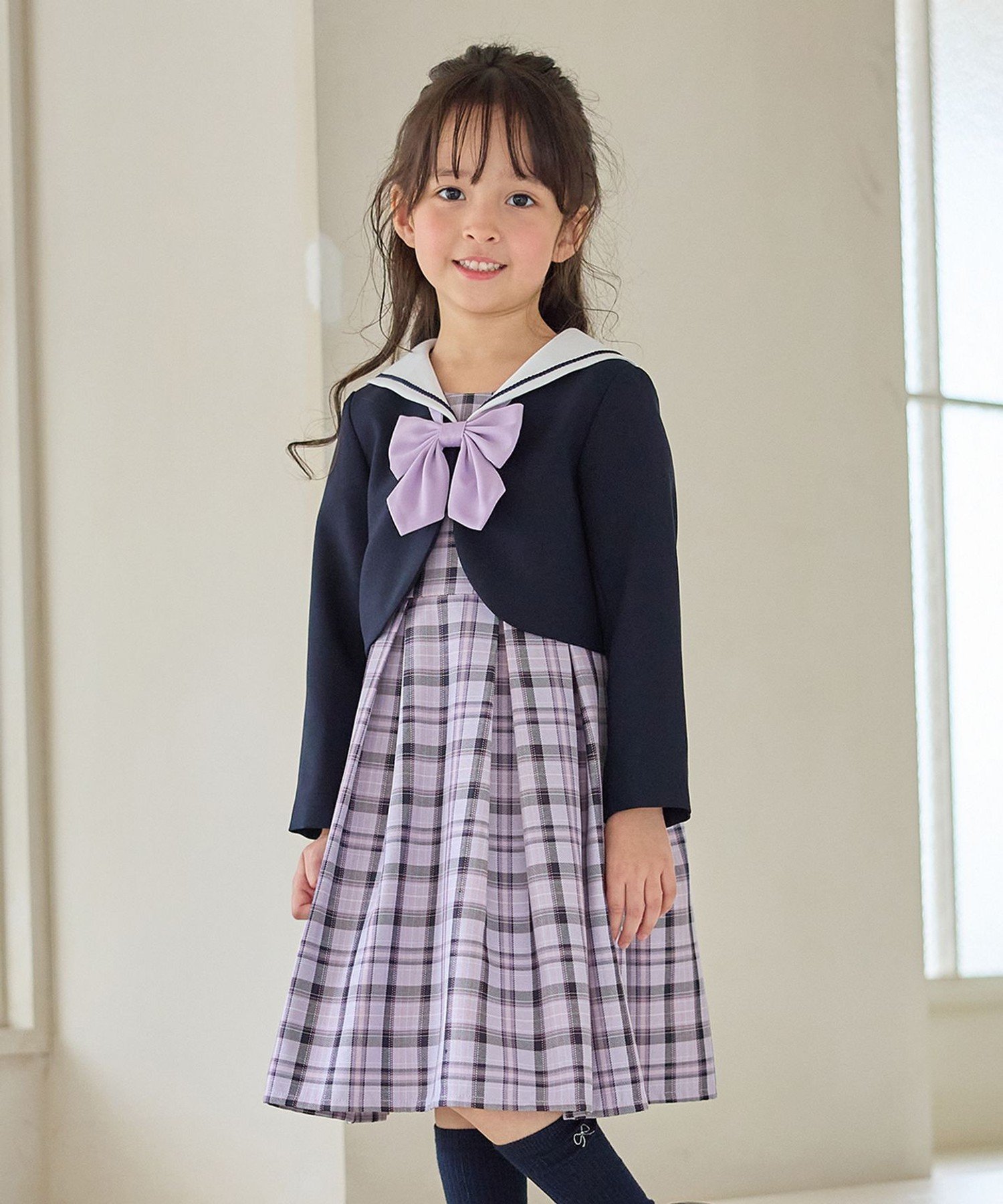 ANY｜【2点セット】セーラージャケット+チェックワンピース | Rakuten