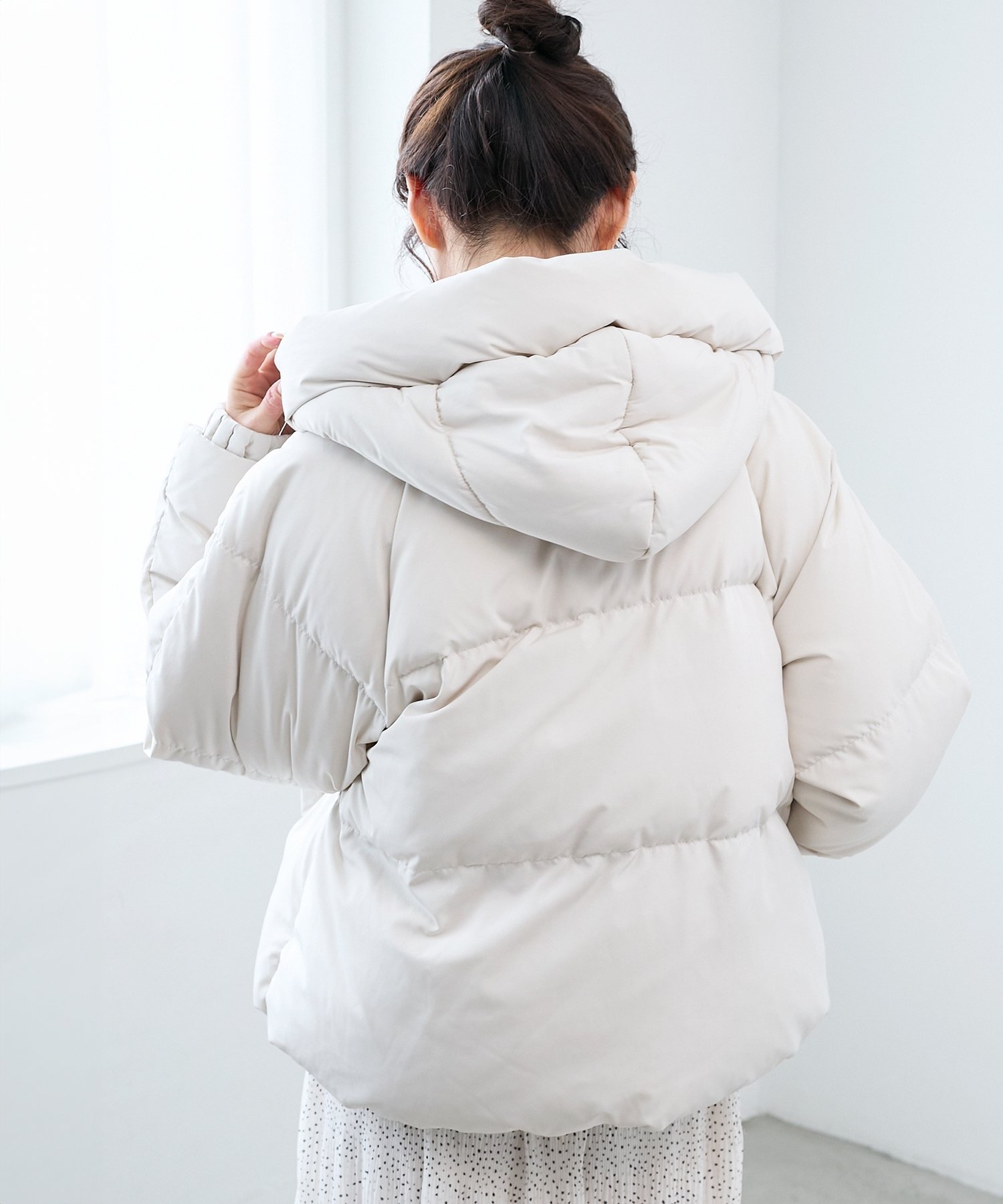 le.coeur blanc｜プリーツレイヤードフードショートダウン | Rakuten