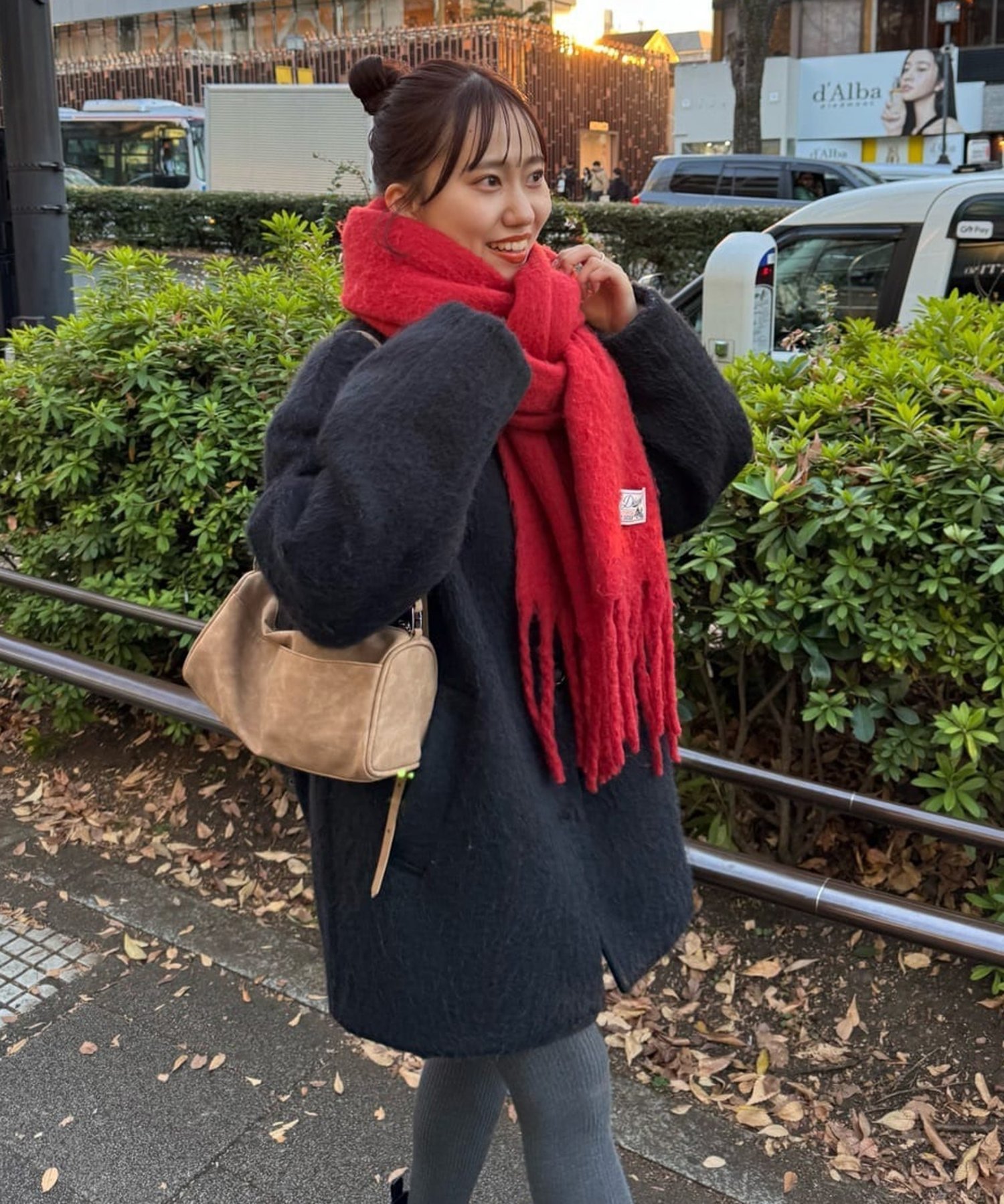 Discoat｜【着こなしやすい】ステンカラーシャギーミドルコート