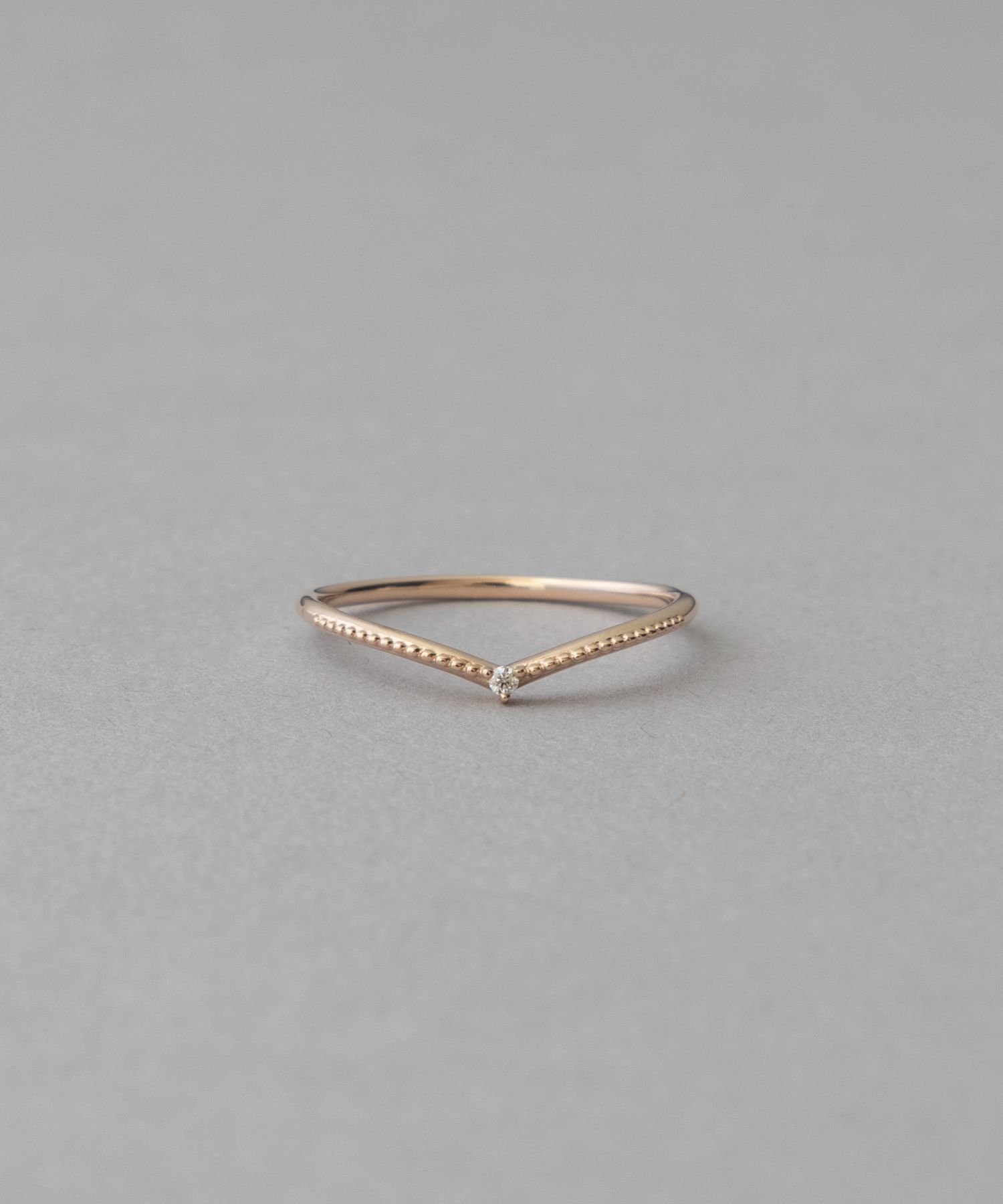 ete｜[レイヤード] K10YG ムーンストーン/ホワイトトパーズ リング