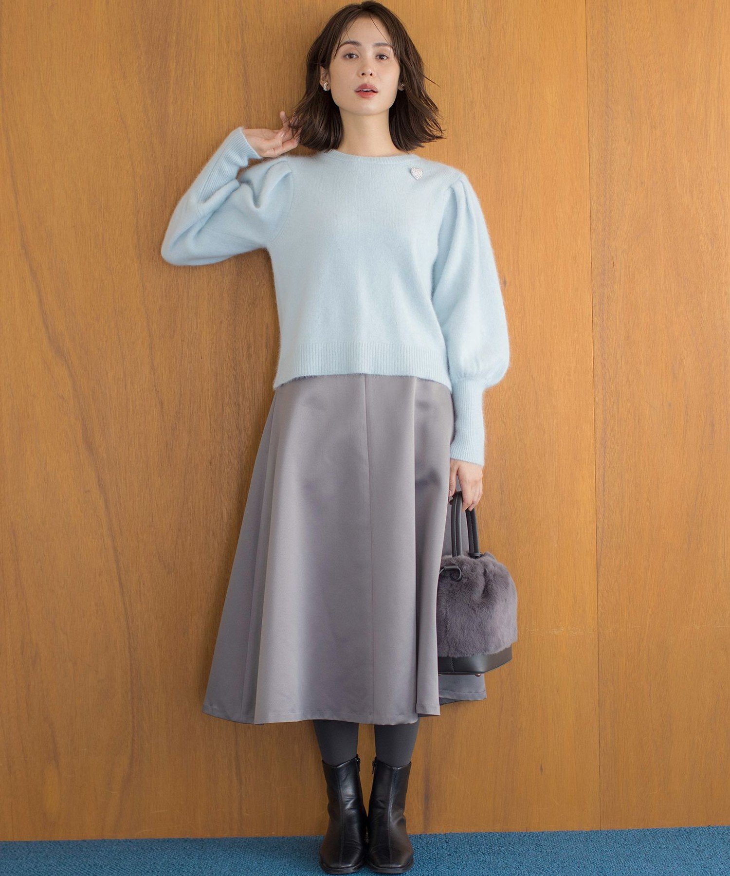 組曲｜【WEB限定】フラッフィーファー パフスリーブニット | Rakuten