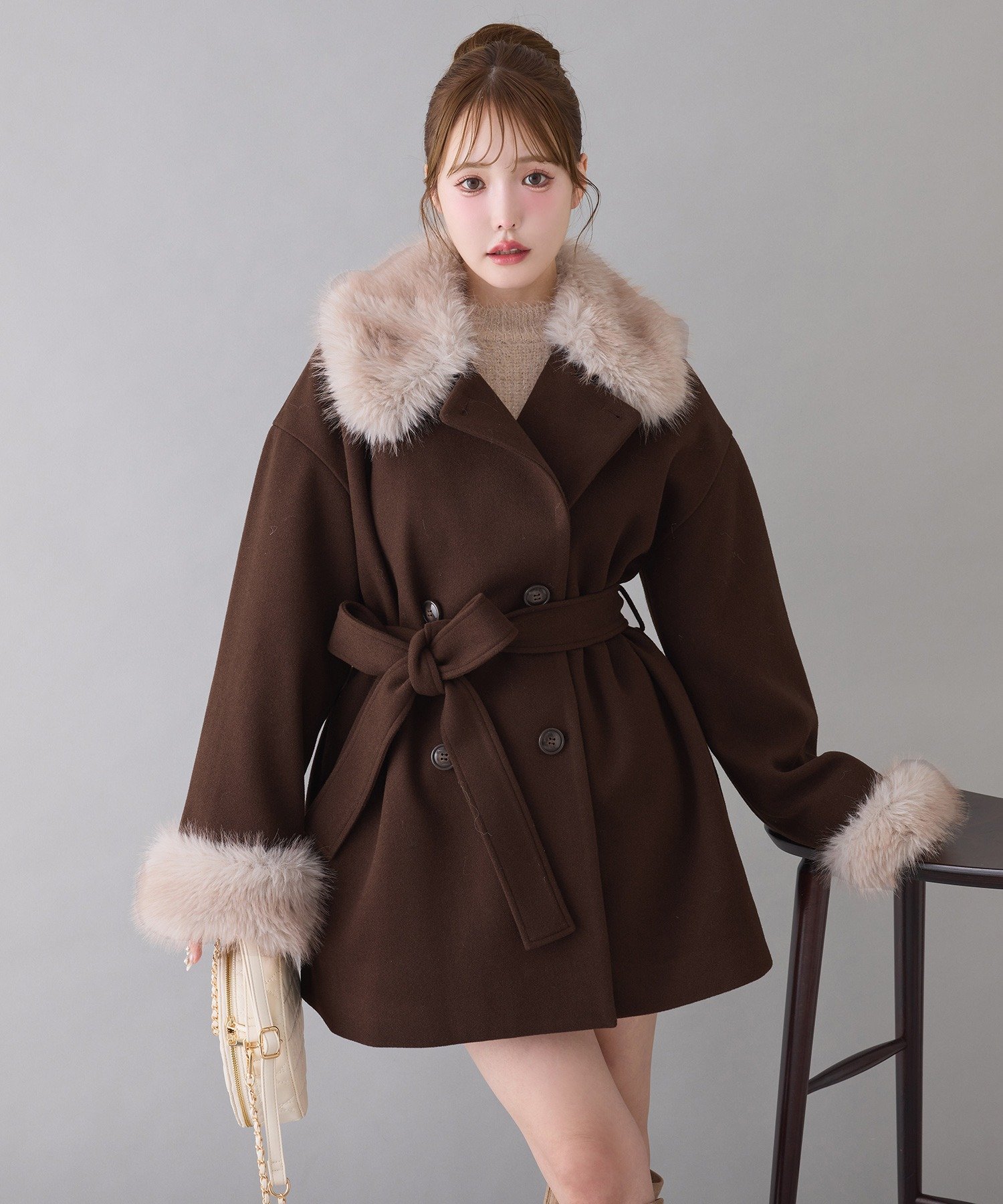 one after another NICE CLAUP｜3WAY衿袖ファーミドルコート | Rakuten