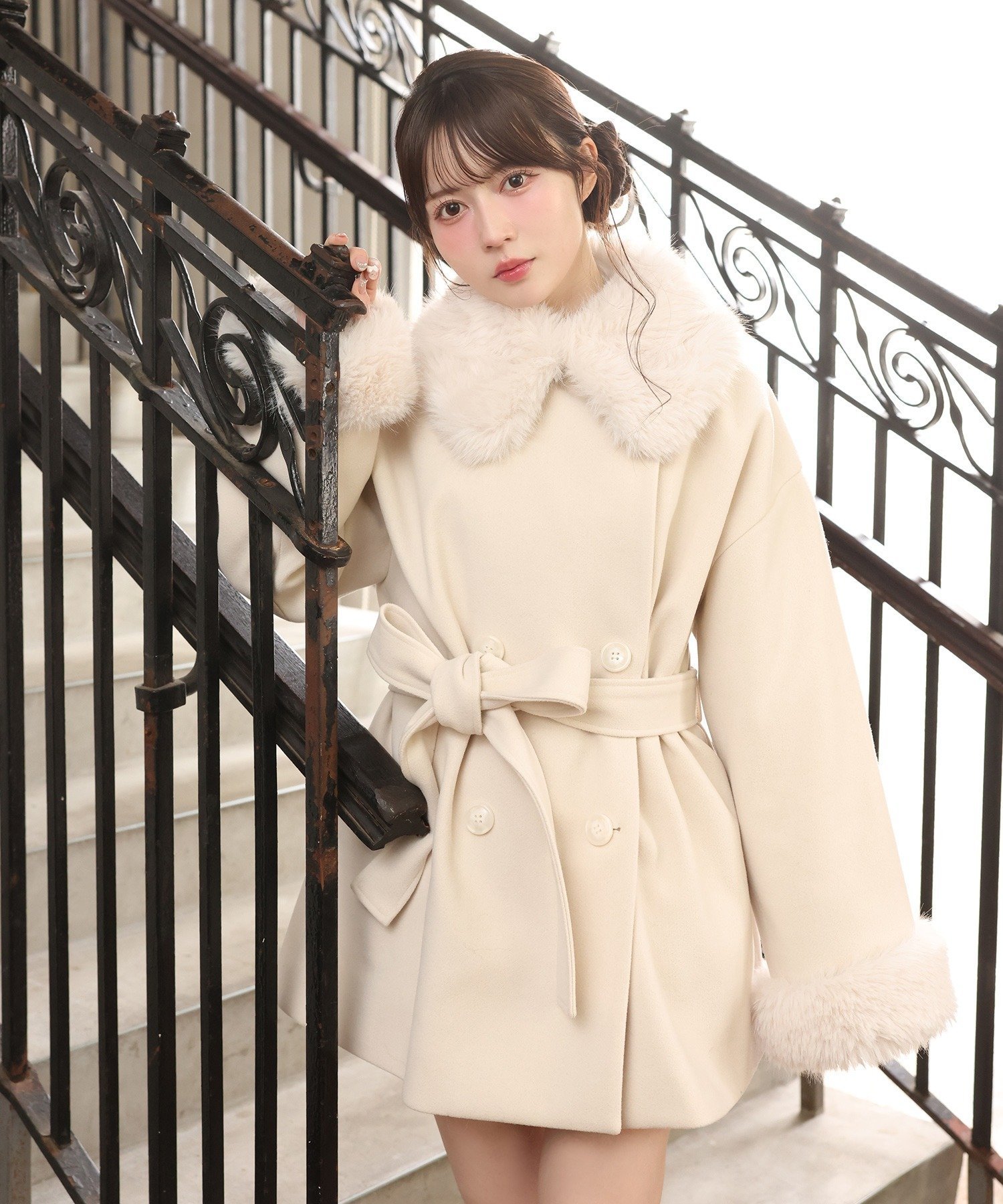 one after another NICE CLAUP｜3WAY衿袖ファーミドルコート | Rakuten