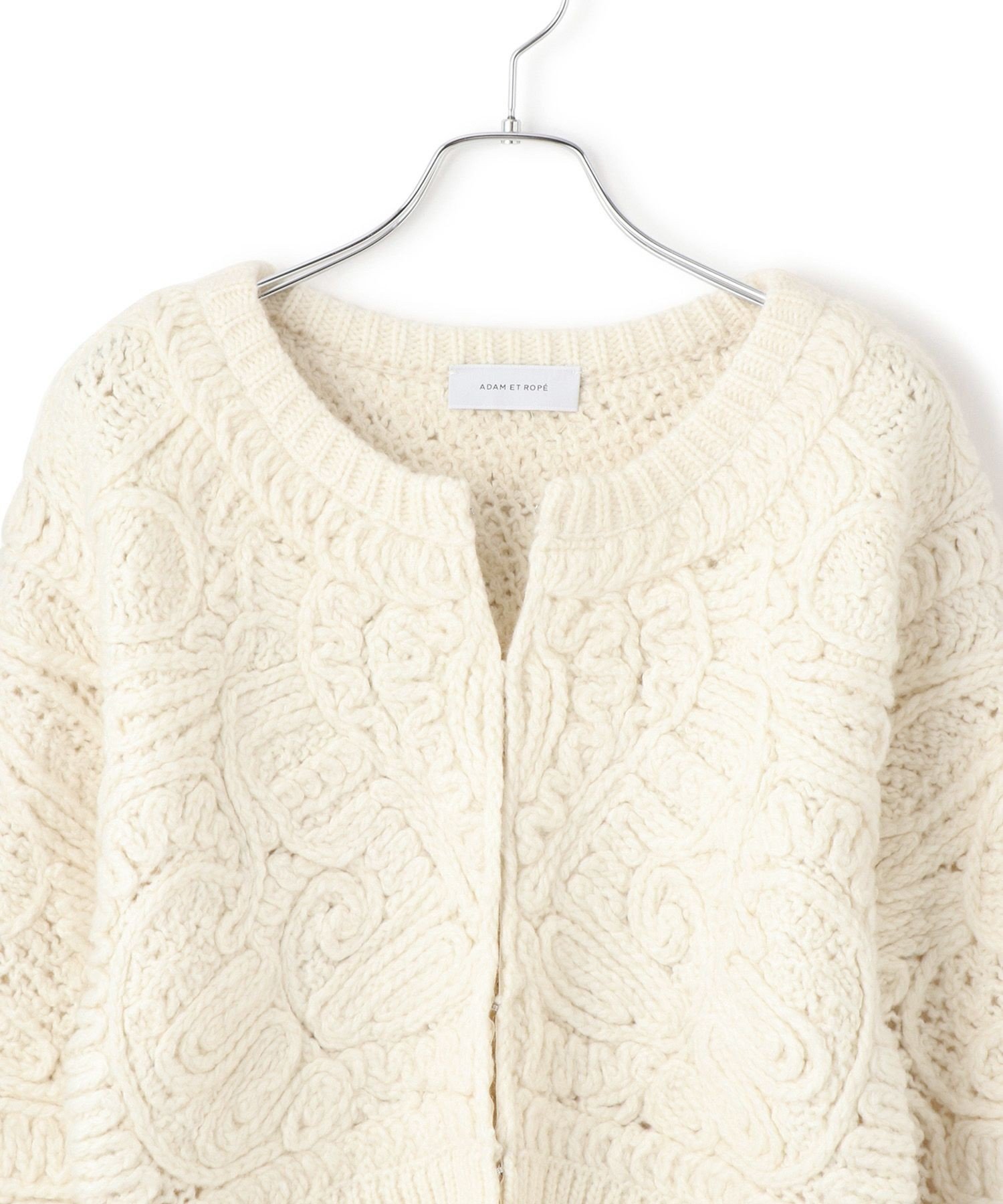 ADAM ET ROPE'｜コードレースパターンニットカーディガン | Rakuten