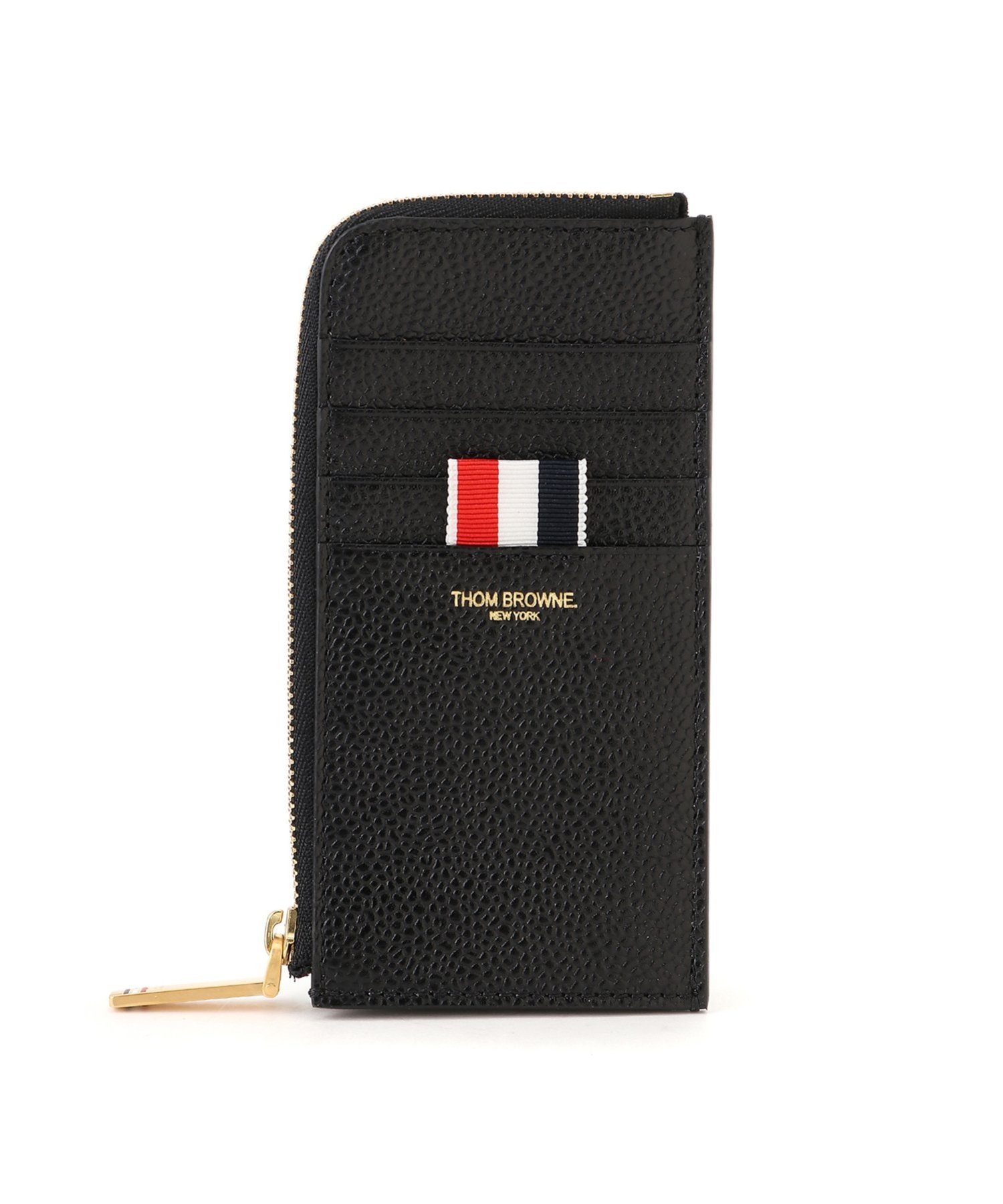 THOM BROWNE ショートジップ財布 ブラック THOM BROWNE（トム ブラウン） THOM BROWNE. コインケース PEBBLED