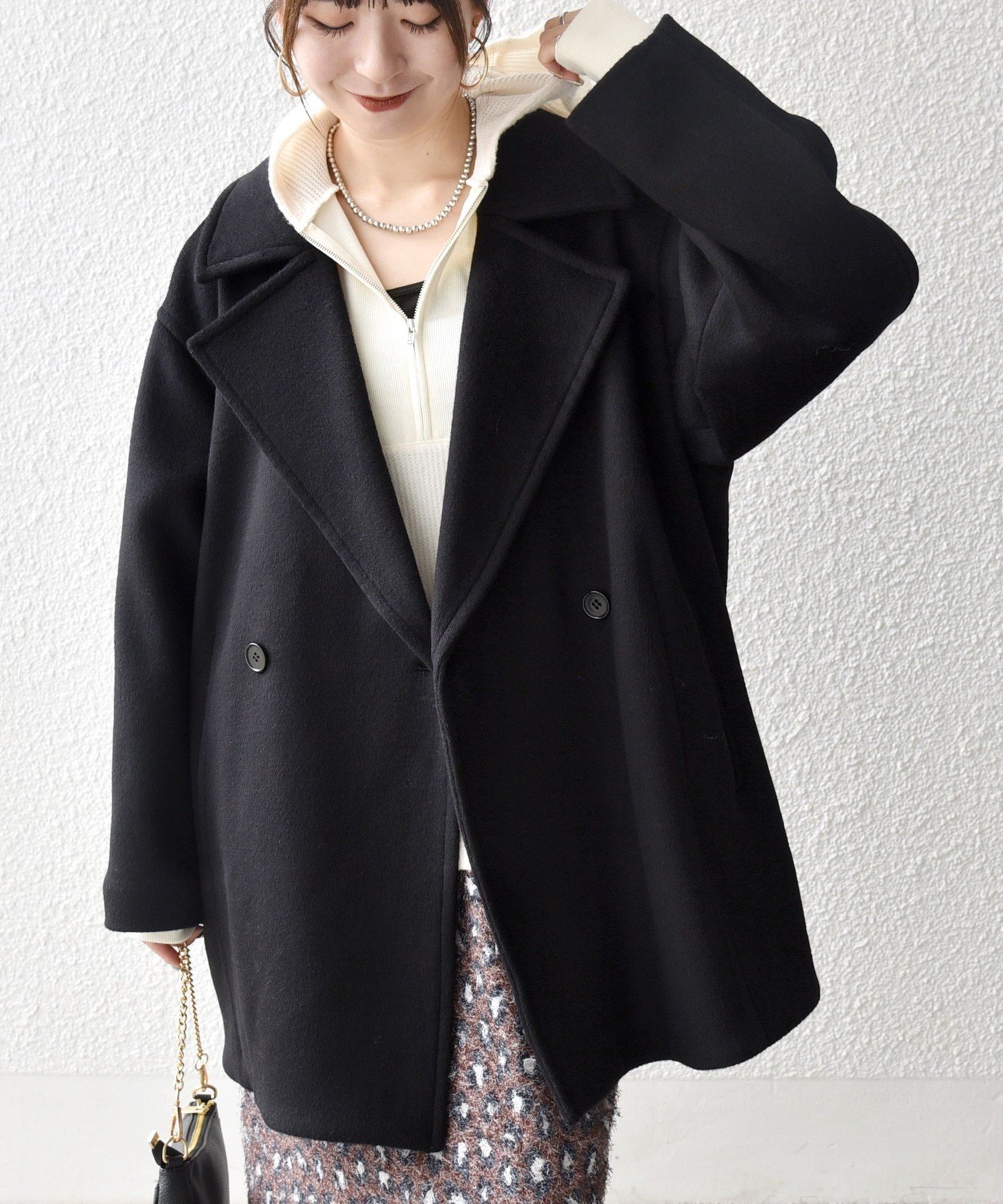 SHIPS｜SHIPS any: ウール コクーン テーラード ショート コート 25AW