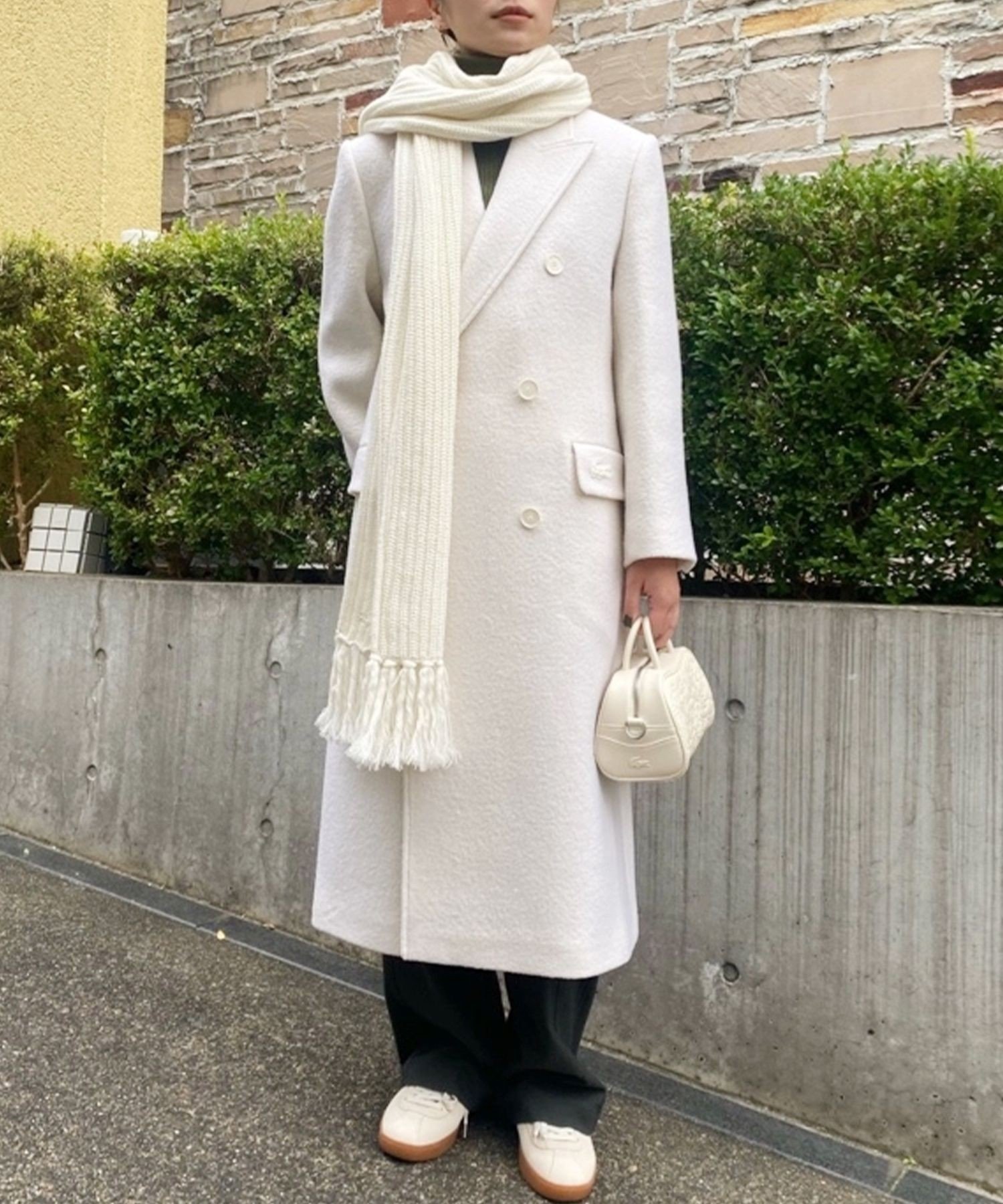 LACOSTE｜ダブルブレストウール ロングコート | Rakuten Fashion(楽天