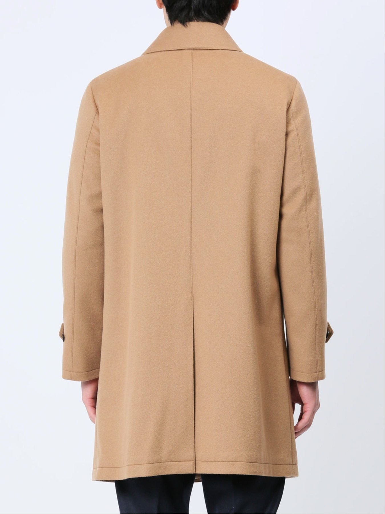 TAKA-Q｜カシミヤアンゴラ混ウール ステンカラーコート キャメル