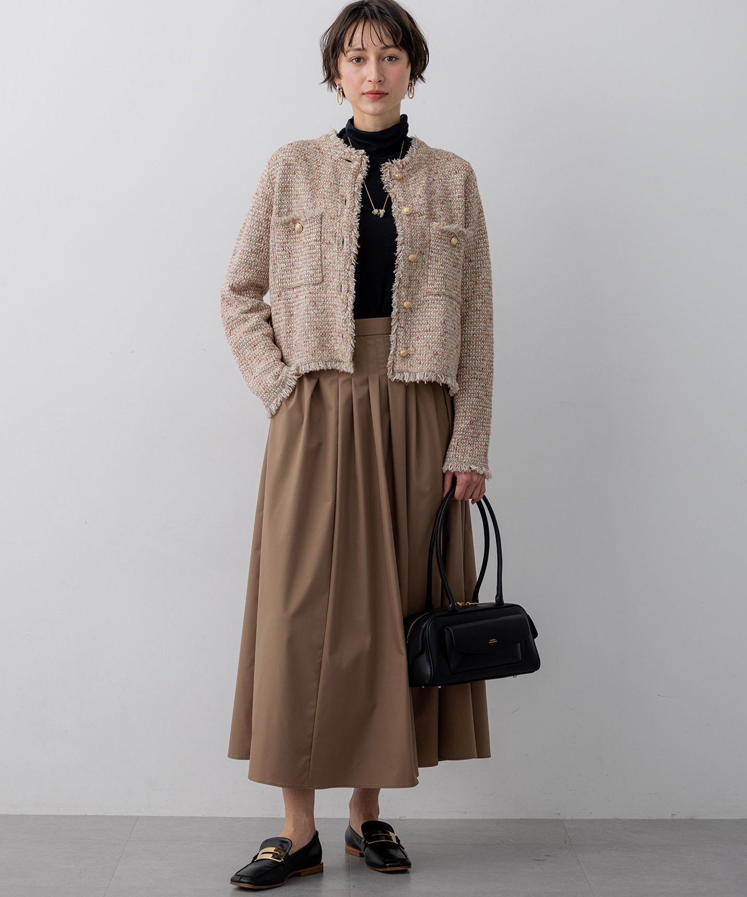 23区｜【見上愛さん着用/新色追加/GLOW掲載】ツイード ニット