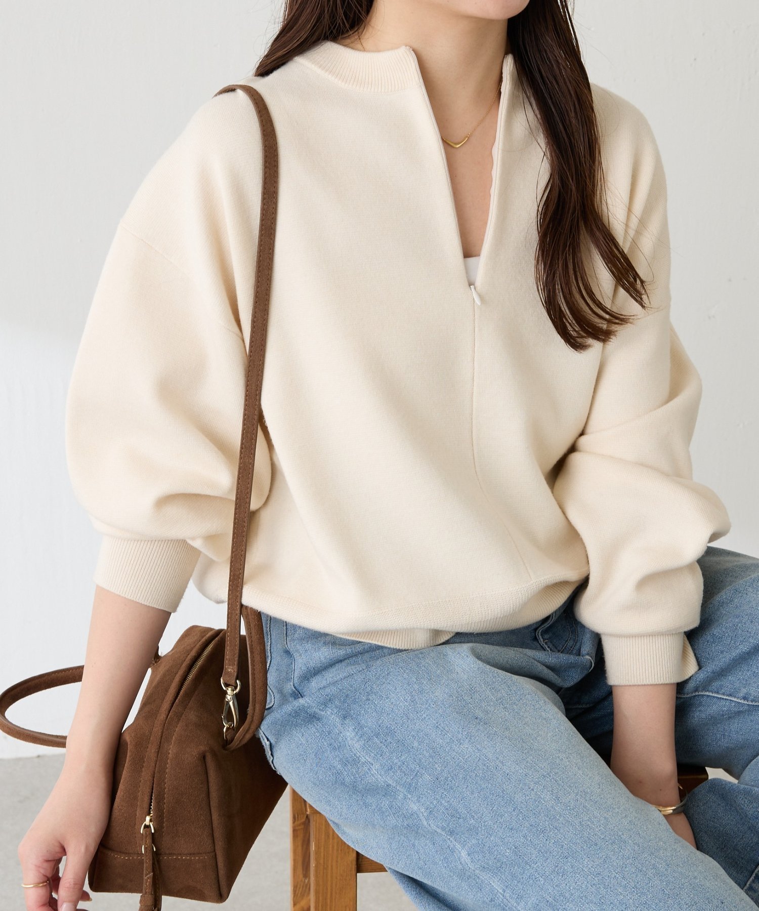 COLLAGE GALLARDAGALANTE｜ジップスウェットライクニット | Rakuten