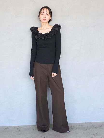 SNIDEL｜シアーフリルニットプルオーバー【カンヘウォン着用