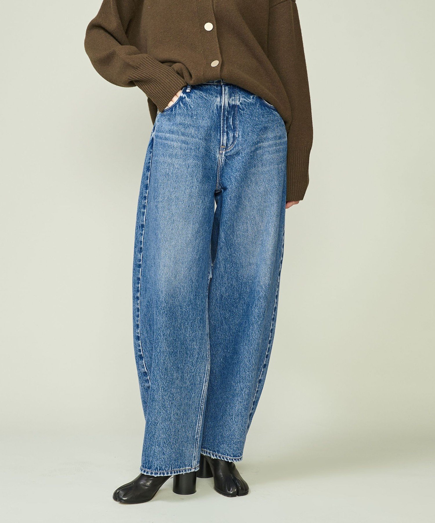 新品未使用　CONTE DEUX ブルーデニム パンツ サイズ24 UNITED ARROWS｜【別注】<upper hights for conte> デニムワイドパンツ