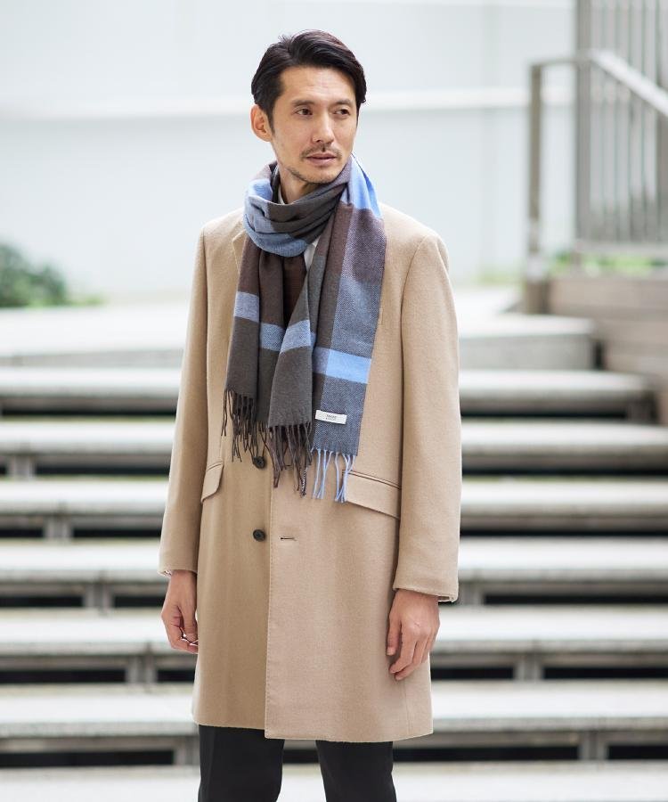 TAKEO KIKUCHI｜カシミヤブレンド ビーバー調チェスターコート