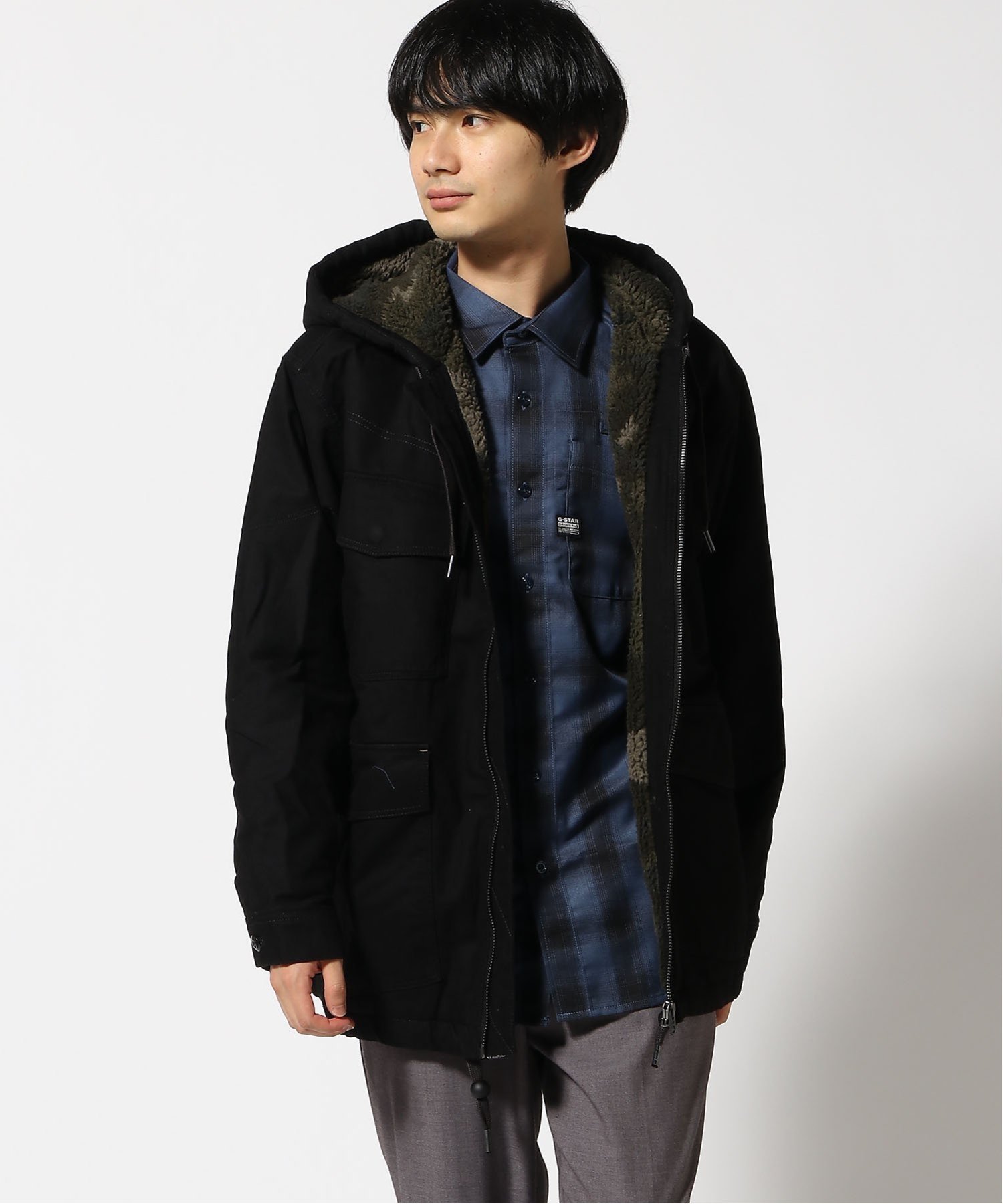 G-Star RAW｜【公式ショップ】HOODED SHERPA JACKET/ボアパーカー