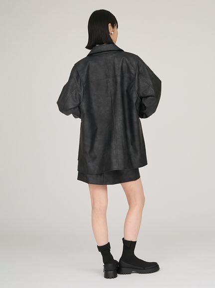 emmi｜フェイクレザーダブルジップブルゾン | Rakuten Fashion(楽天